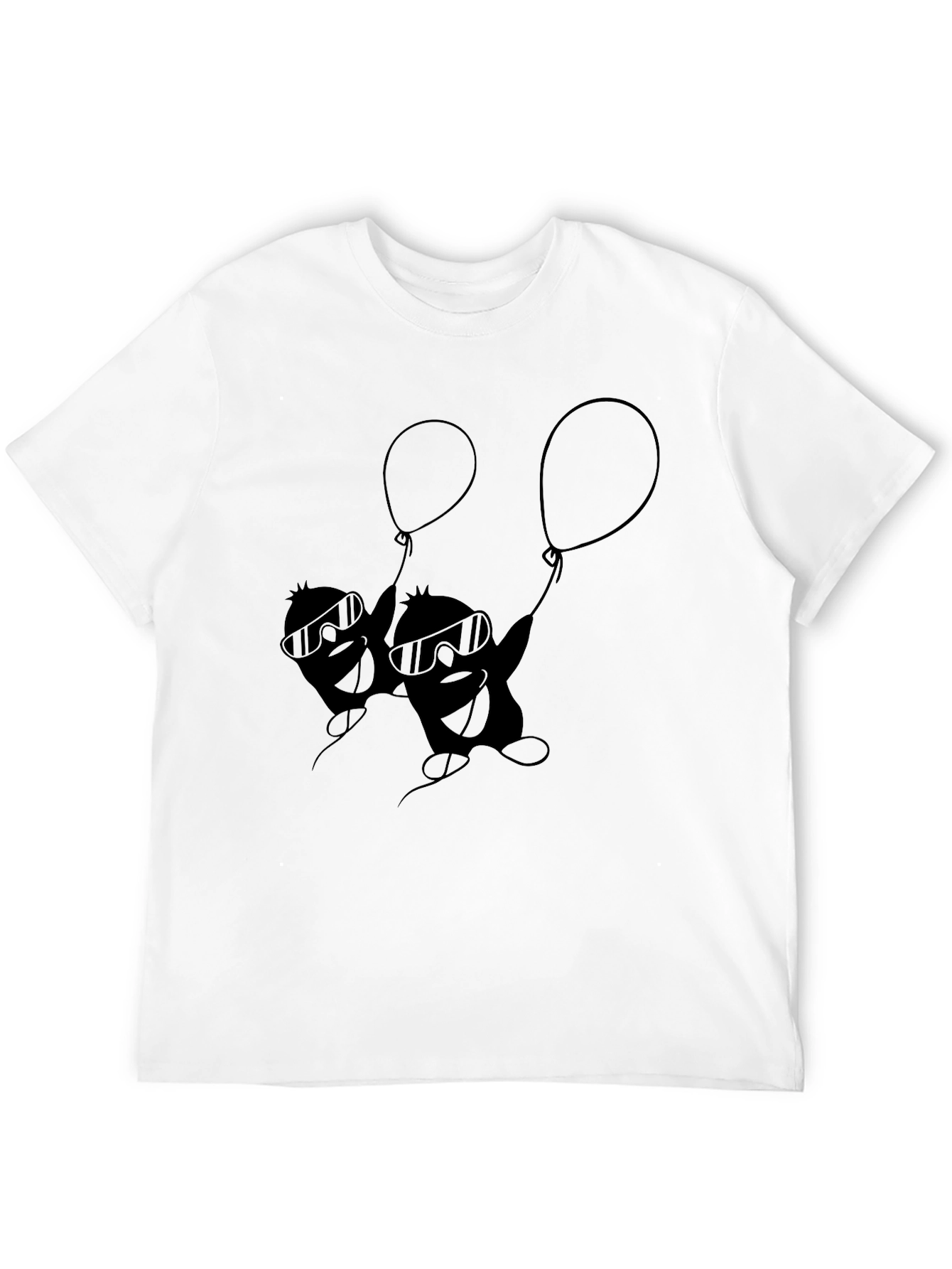 Cool Cartoon Penguin Black T-Shirt