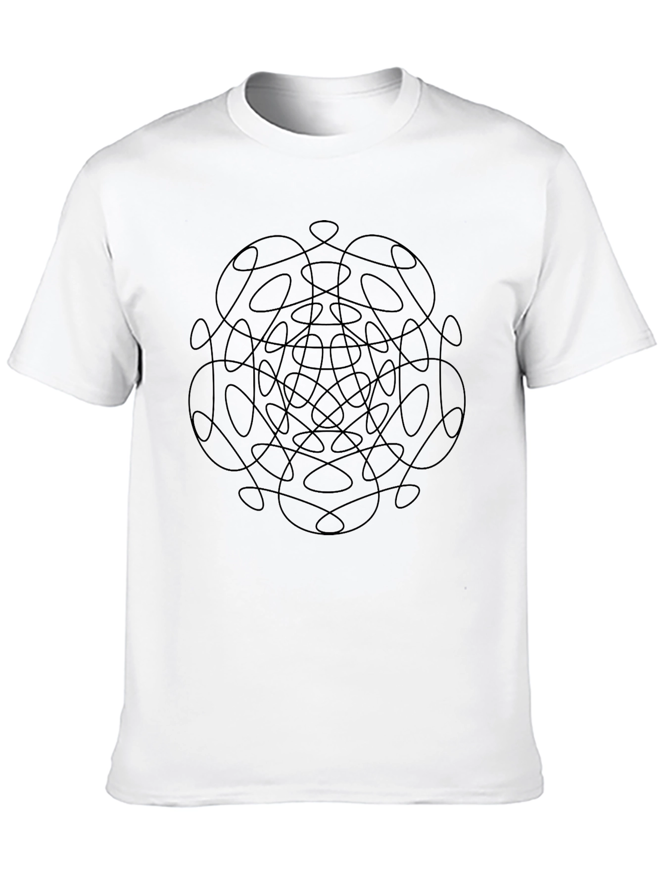 Abstract Line Art Graphic Black T-Shirt