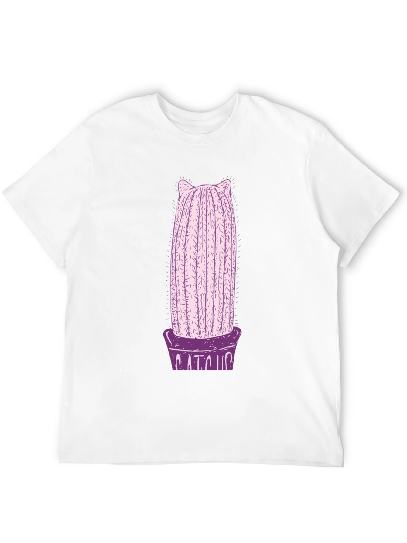 Cute Cactus Cat T-Shirt - Black Graphic Tee