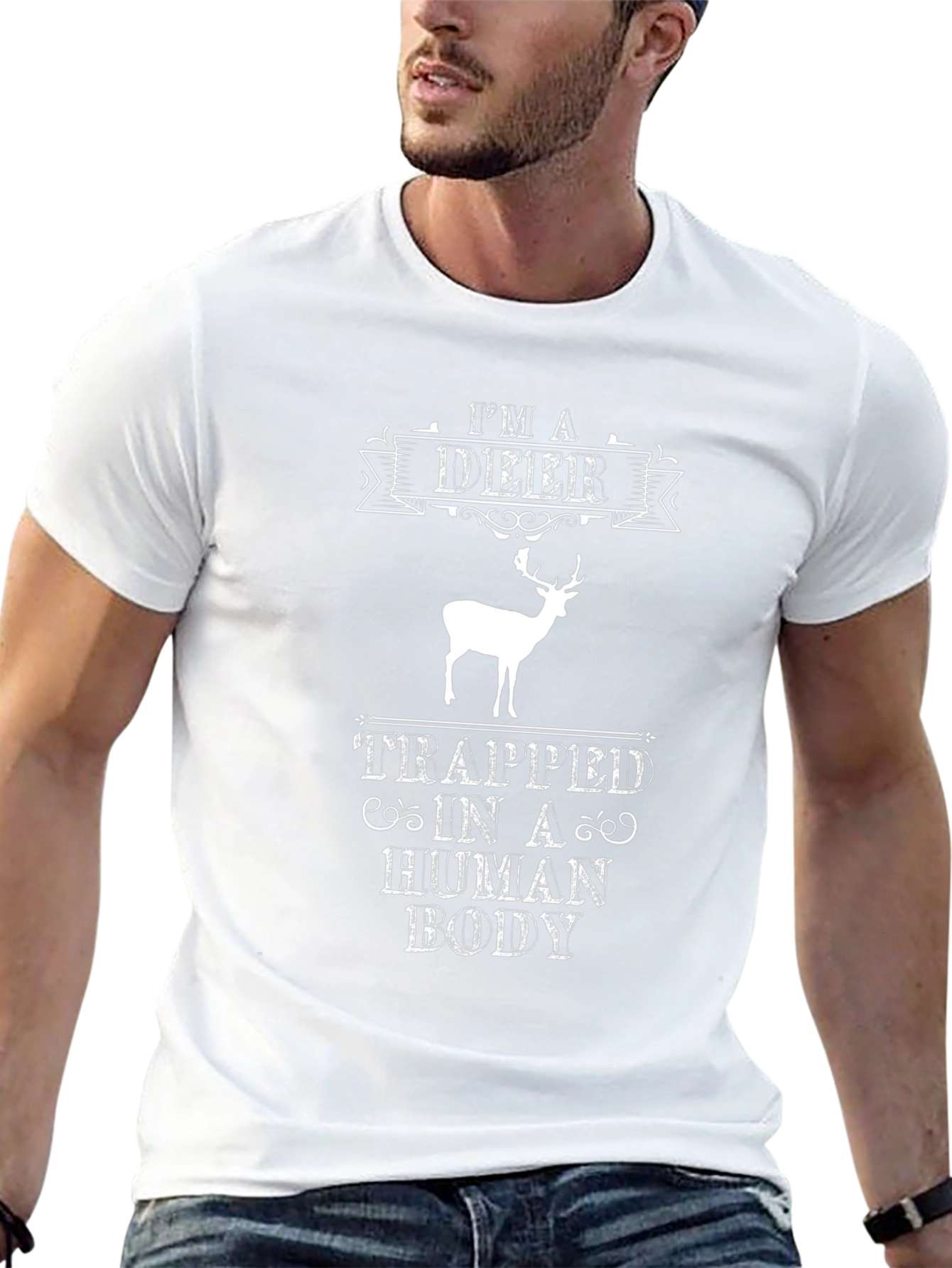 Deer Trapped in Human Body Graphic Tee