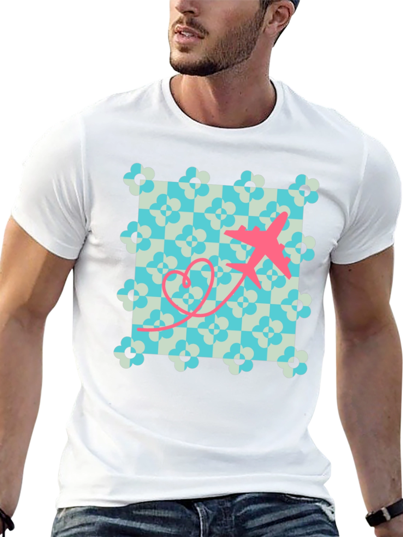 Retro Airplane Heart T-Shirt