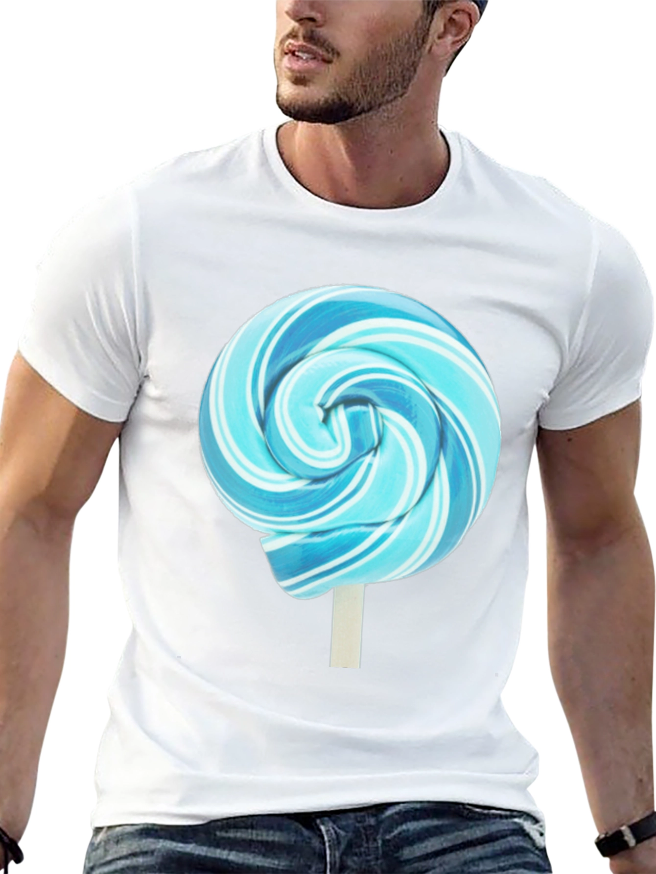 Blue Swirl Lollipop Graphic T-Shirt