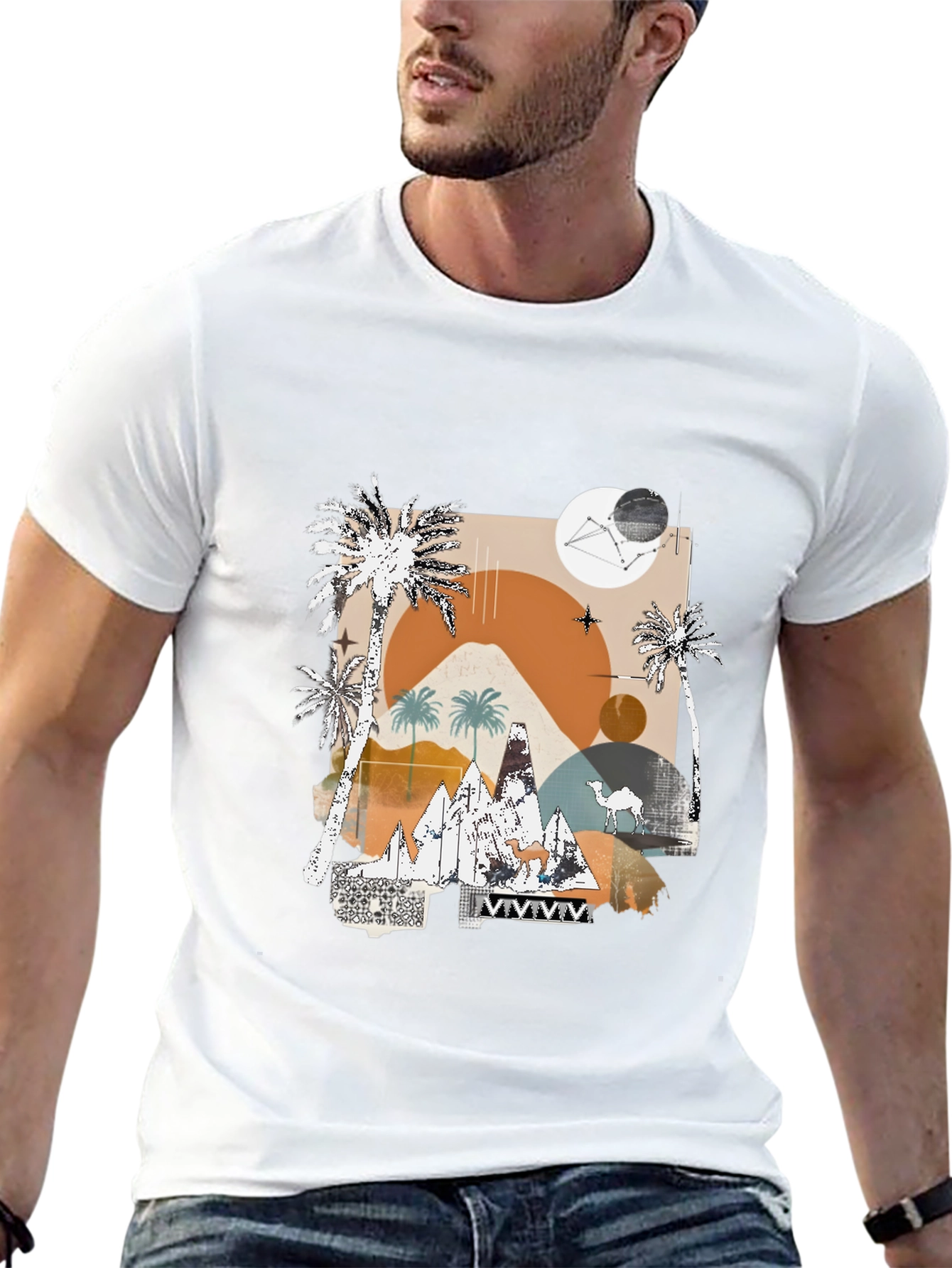 Desert Graphic Tee - Modern Abstract Design
