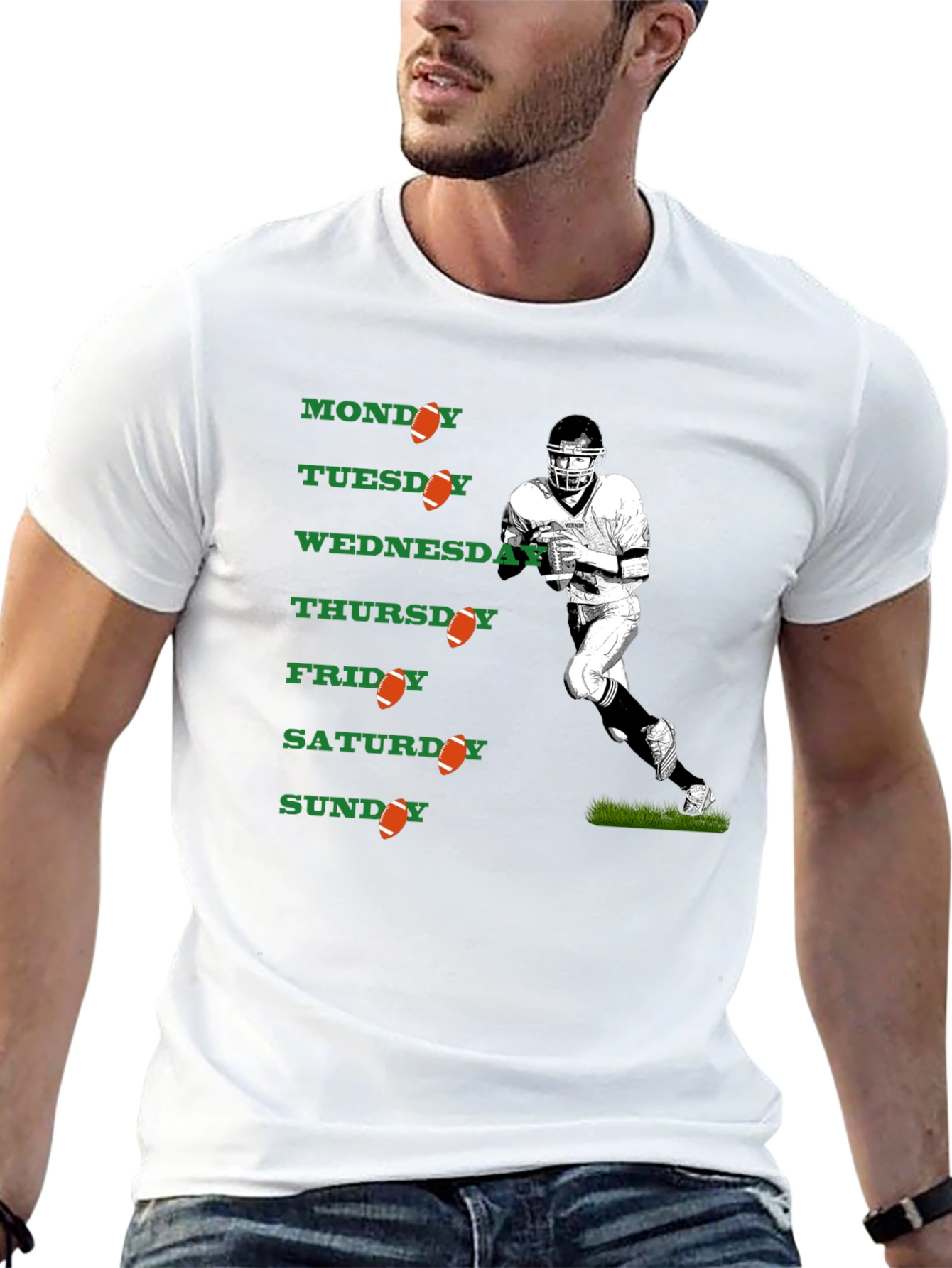 Football Days of the Week Graphic T-Shirt
