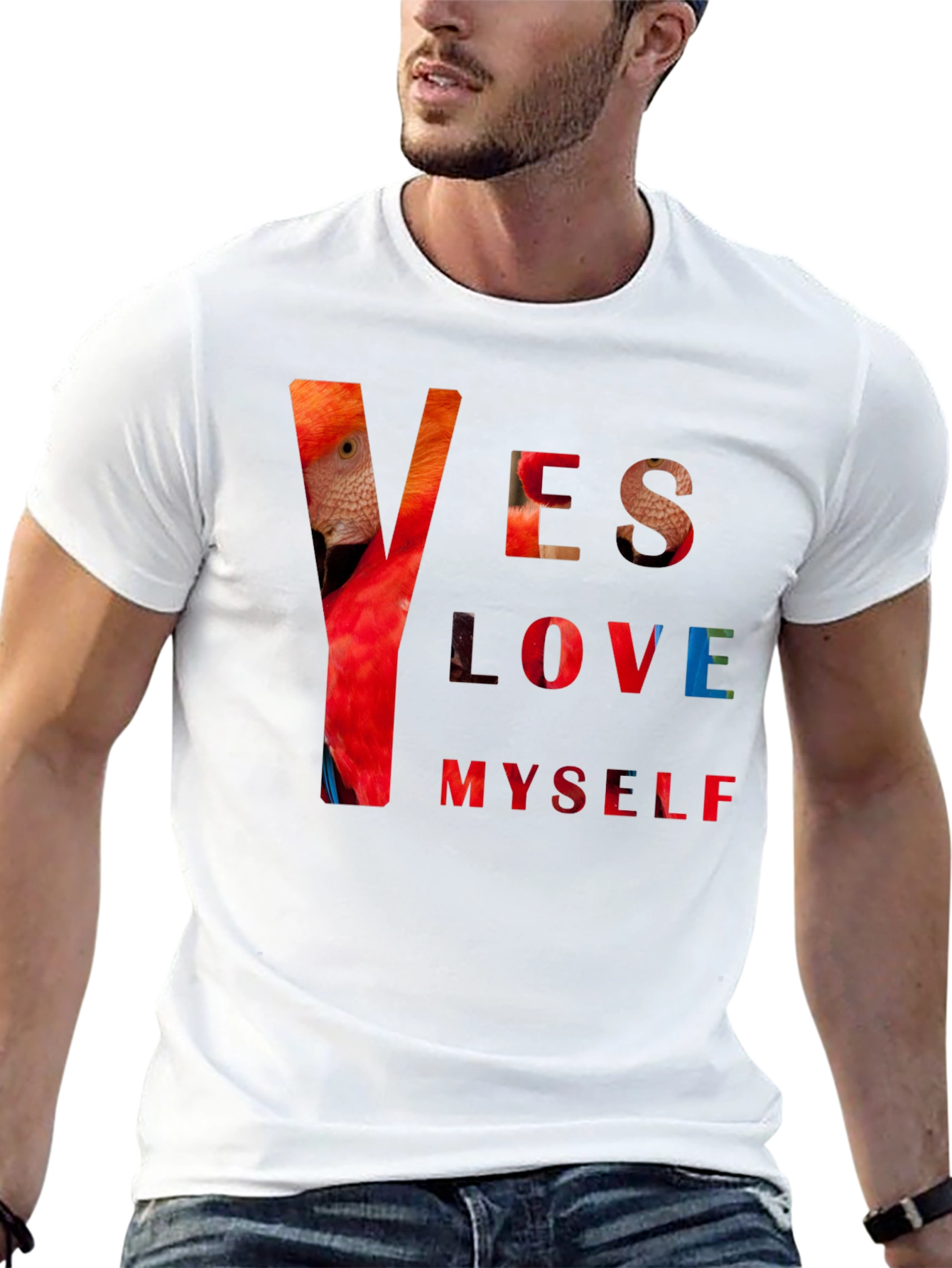 Yes Love Myself Graphic Print Black T-Shirt