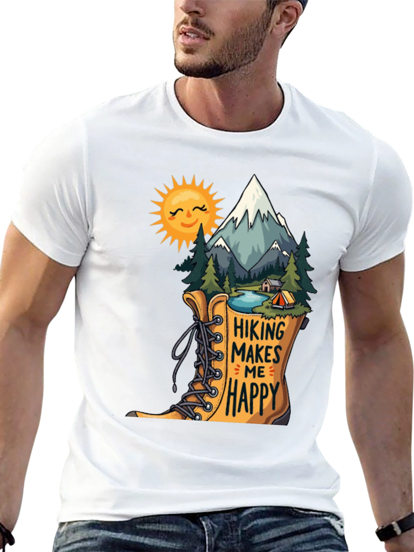 Hiking Makes Me Happy Graphic Tee