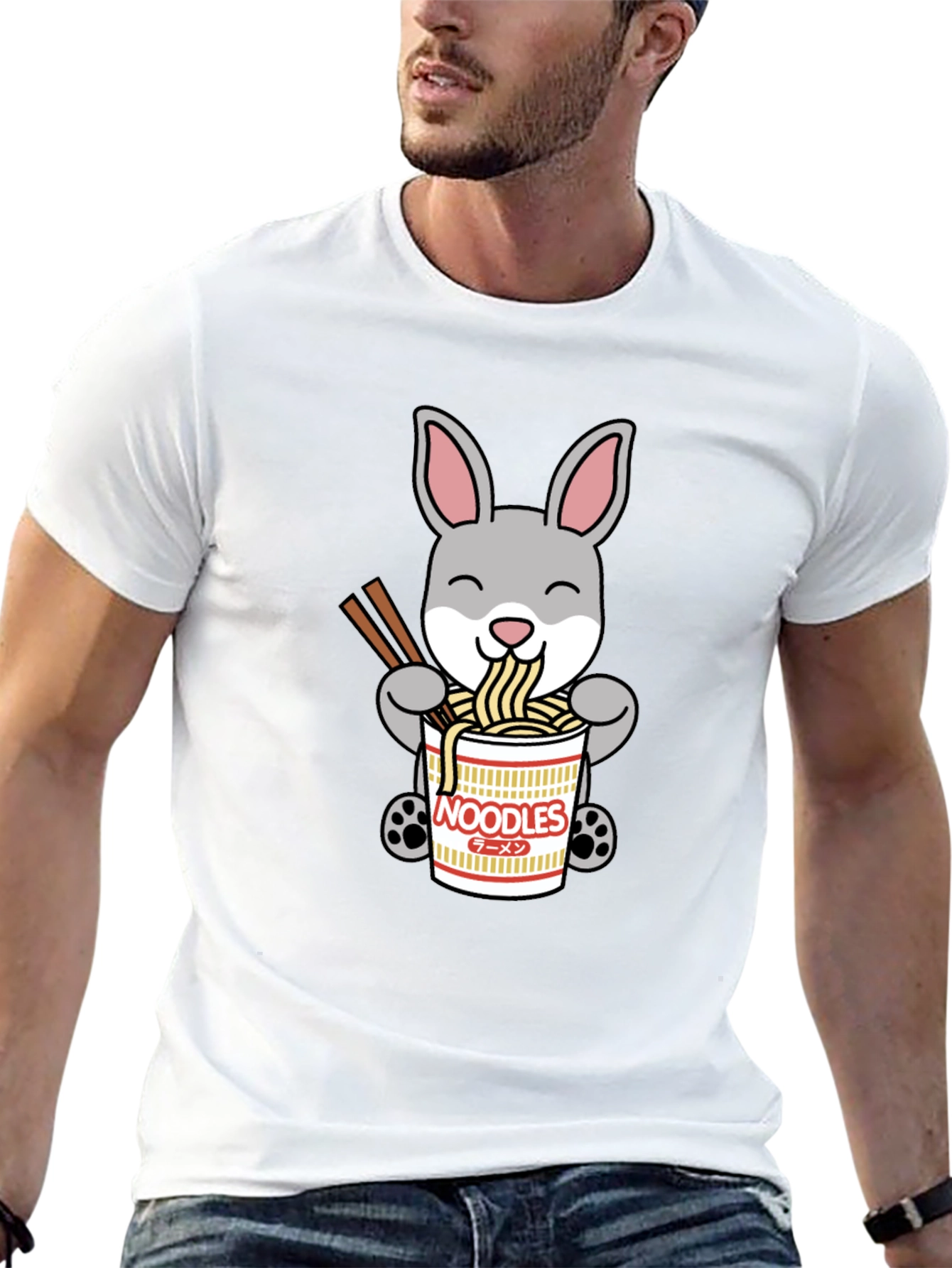 Rabbit Ramen T-Shirt - Cute Noodle Bunny Tee