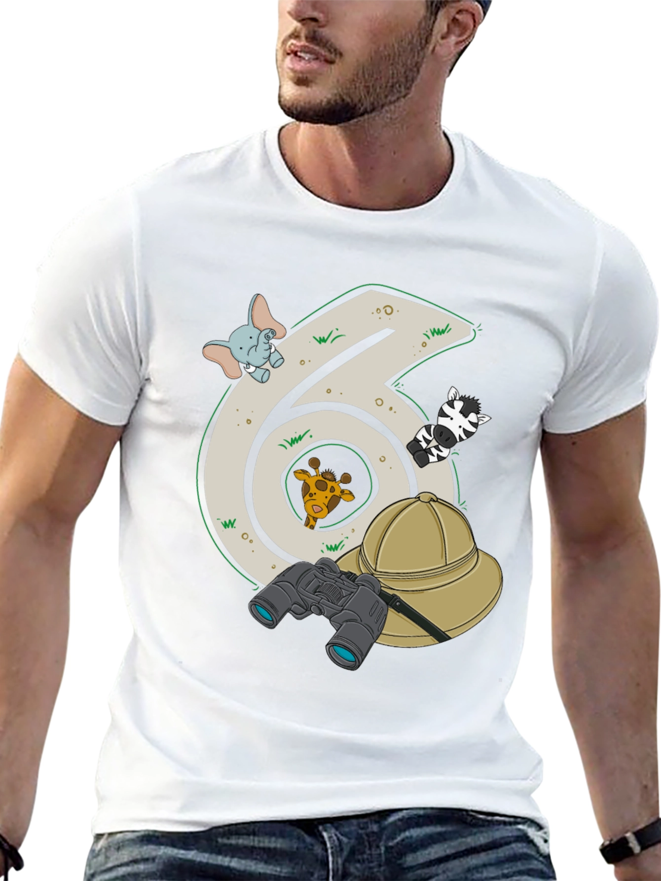 Safari Adventure Six Birthday T-Shirt
