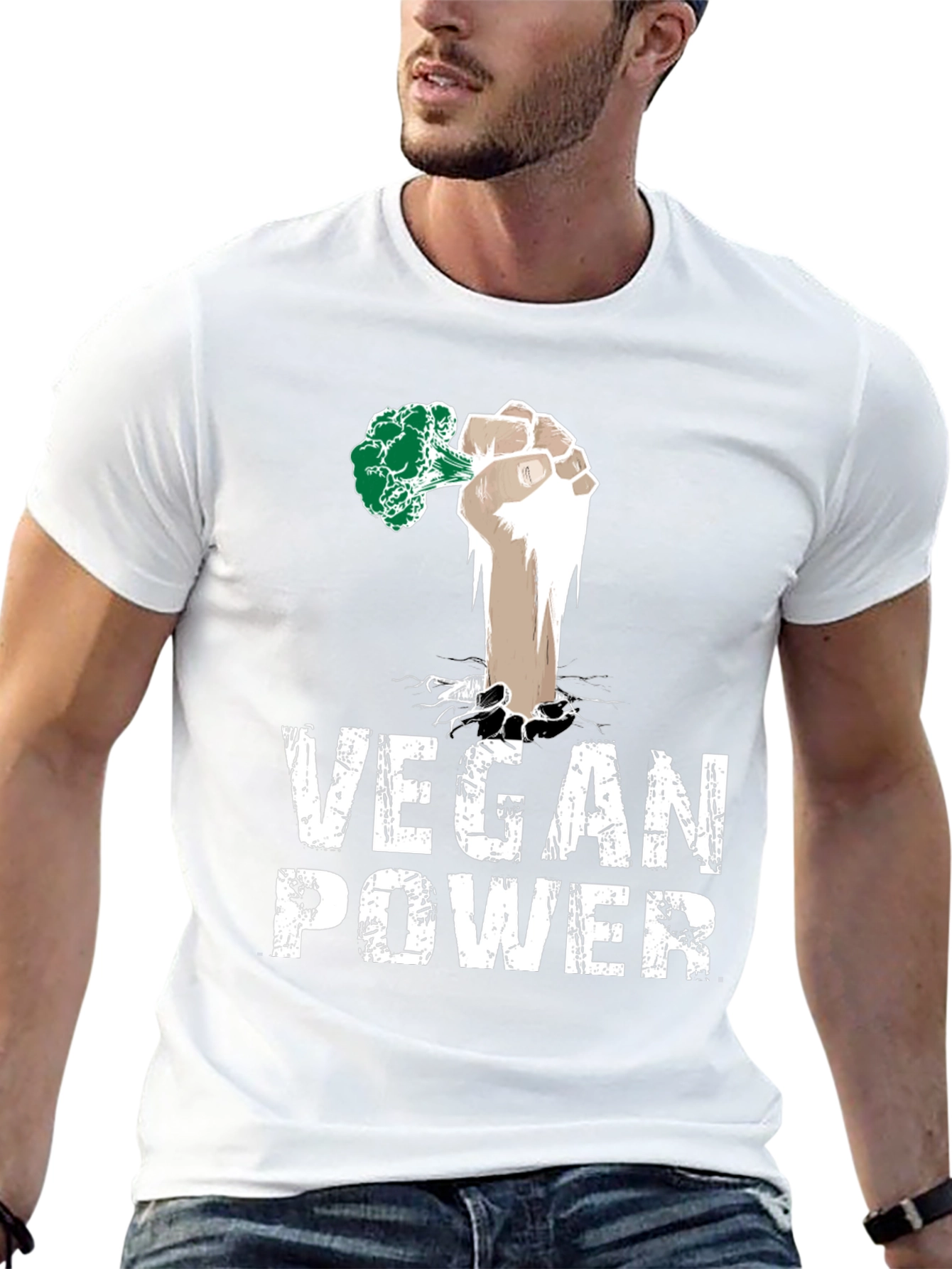 Vegan Power T-Shirt - Broccoli Fist Tee