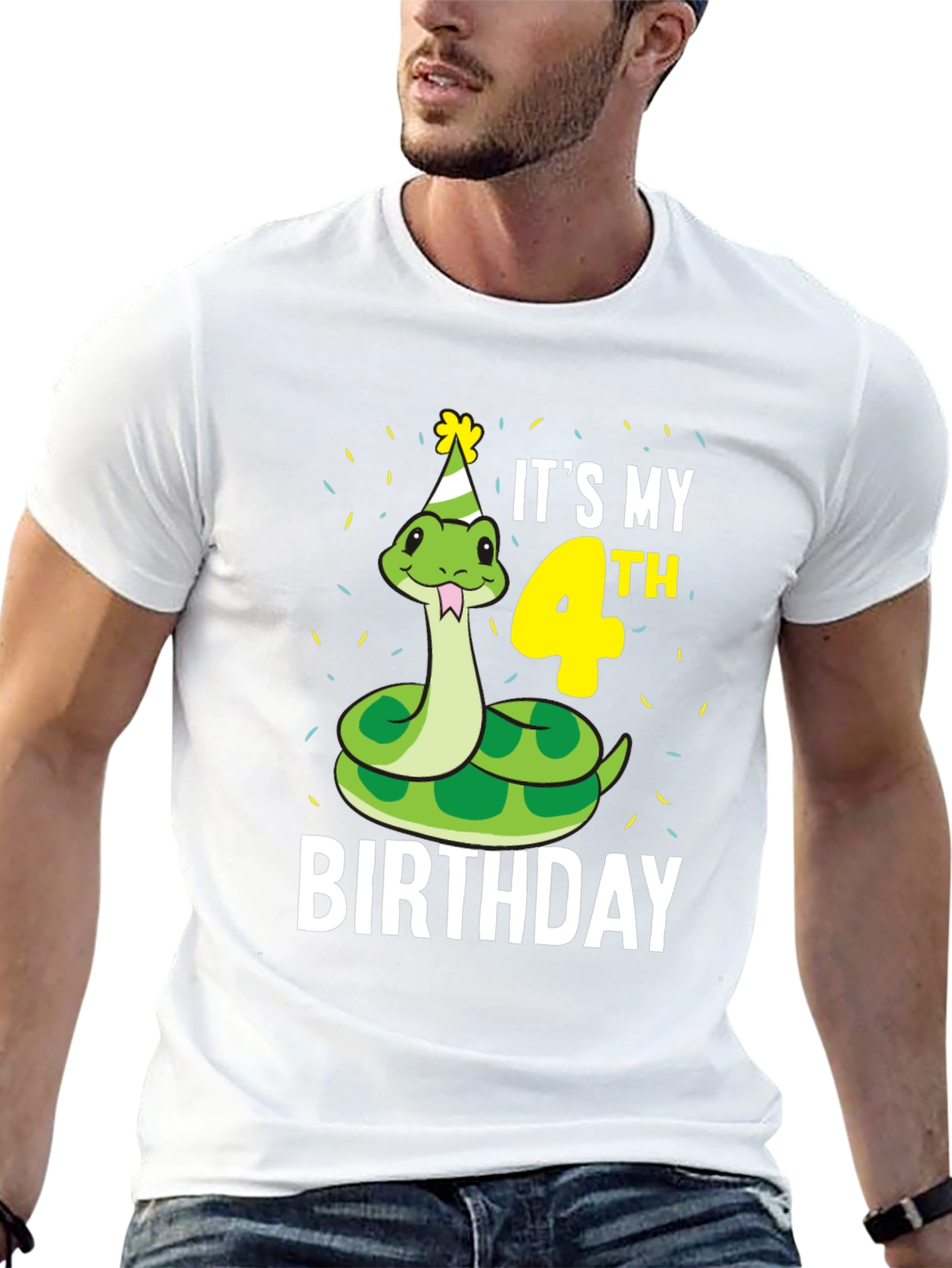 Its My 4th Birthday Snake T-Shirt