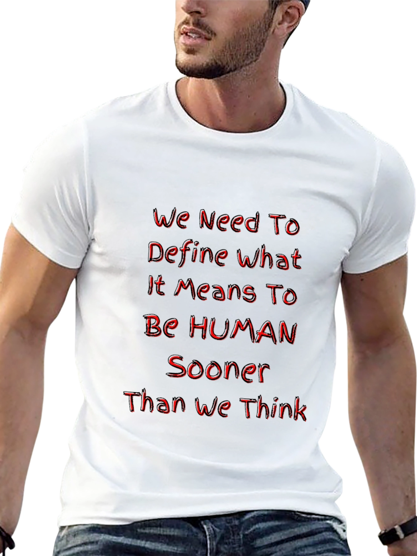 Define Human Black Graphic Tee