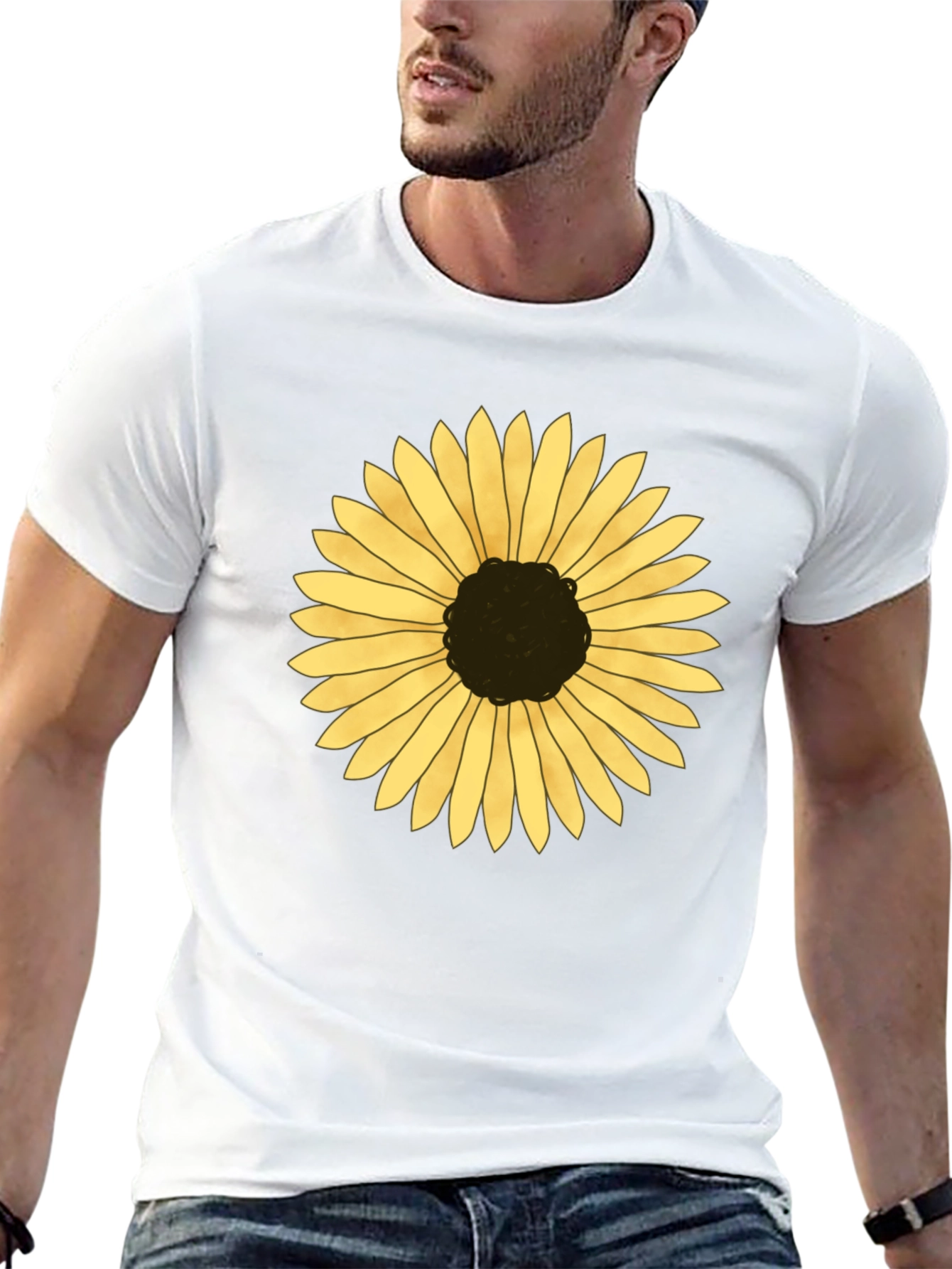 Sunflower Graphic T-Shirt - Black Cotton Blend Tee