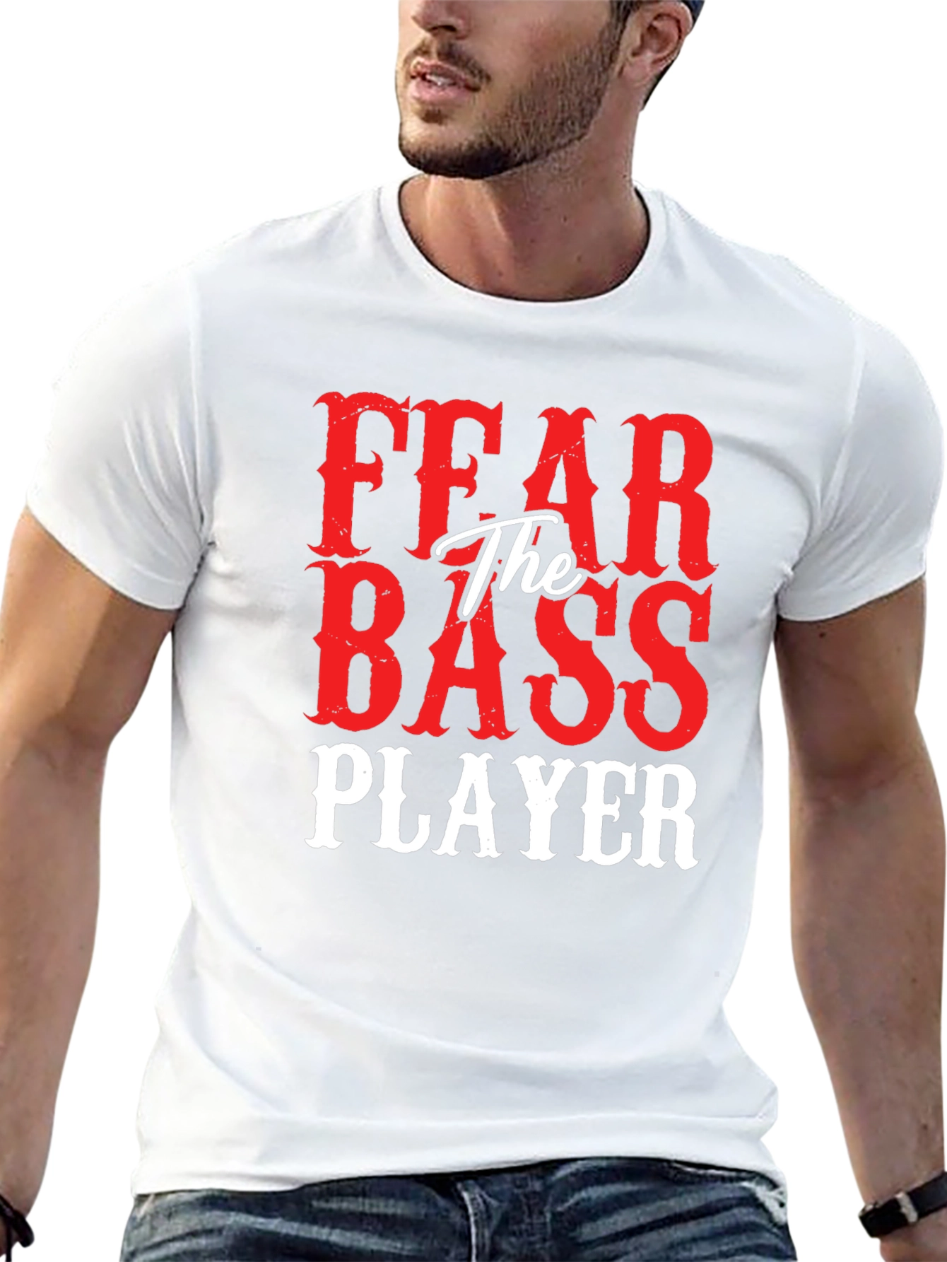Fear The Bass Player Graphic Tee Shirt