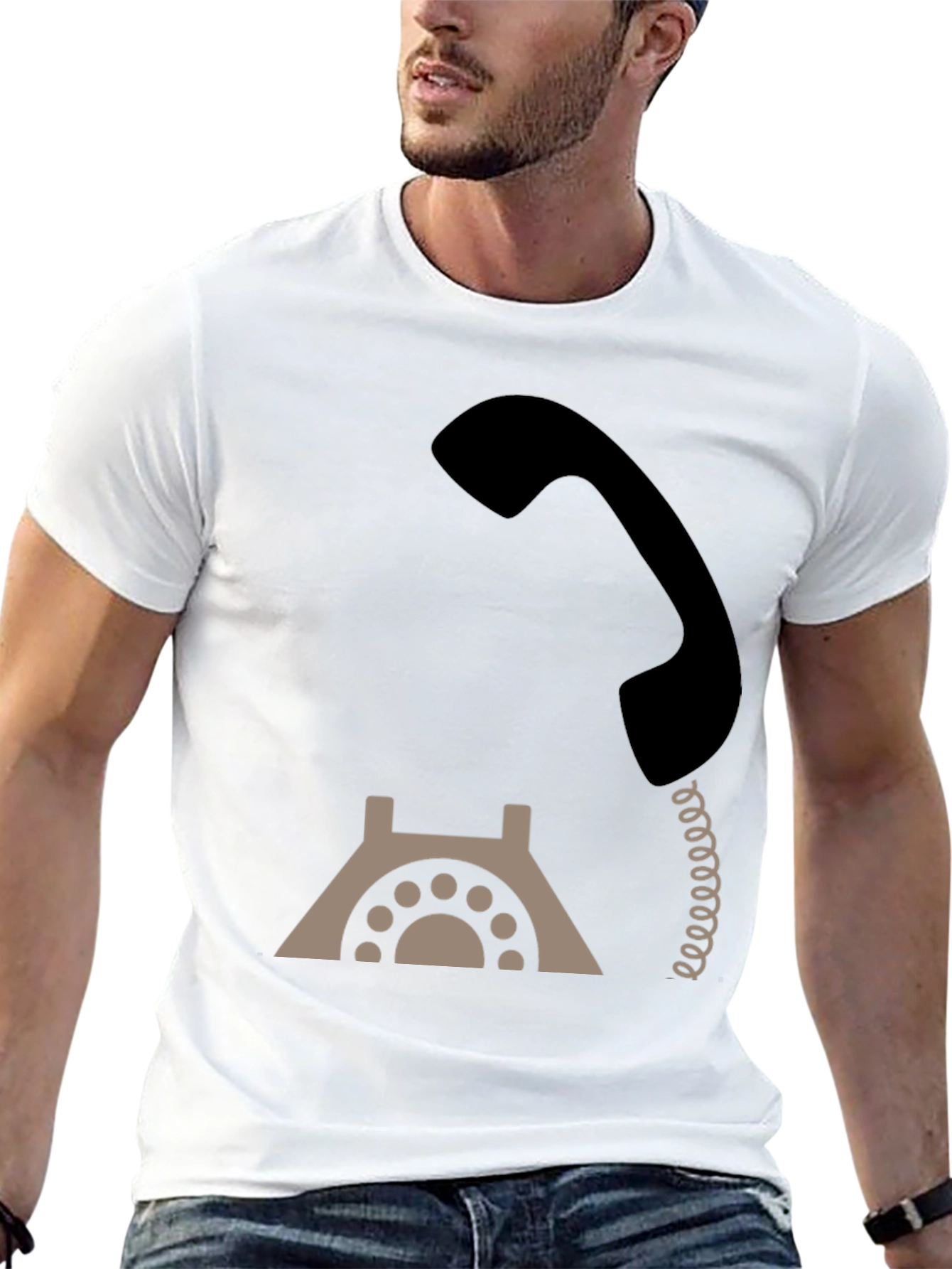 Retro Rotary Phone Graphic Tee - Classic Style
