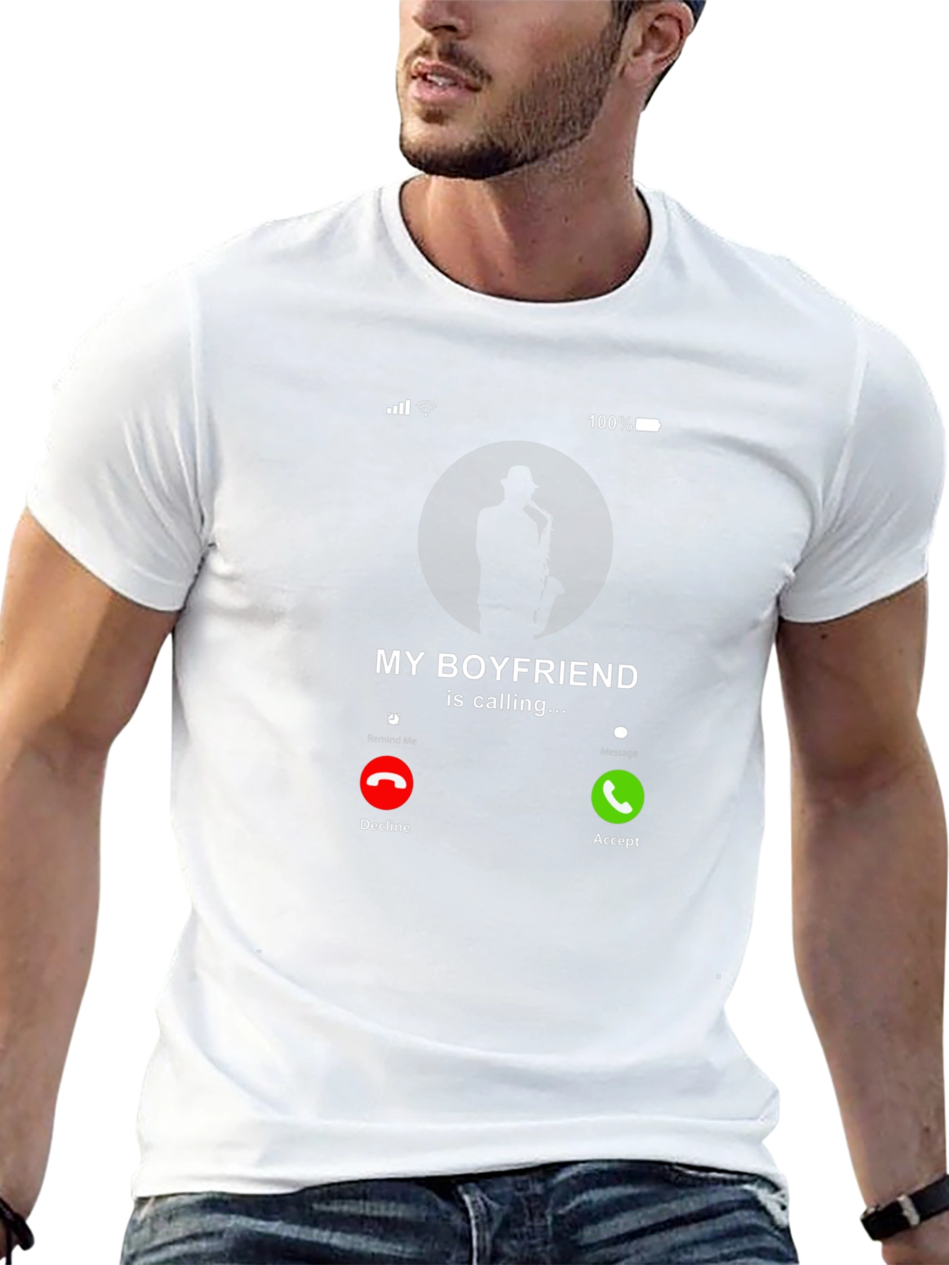 Saxophone Boyfriend Calling T-Shirt