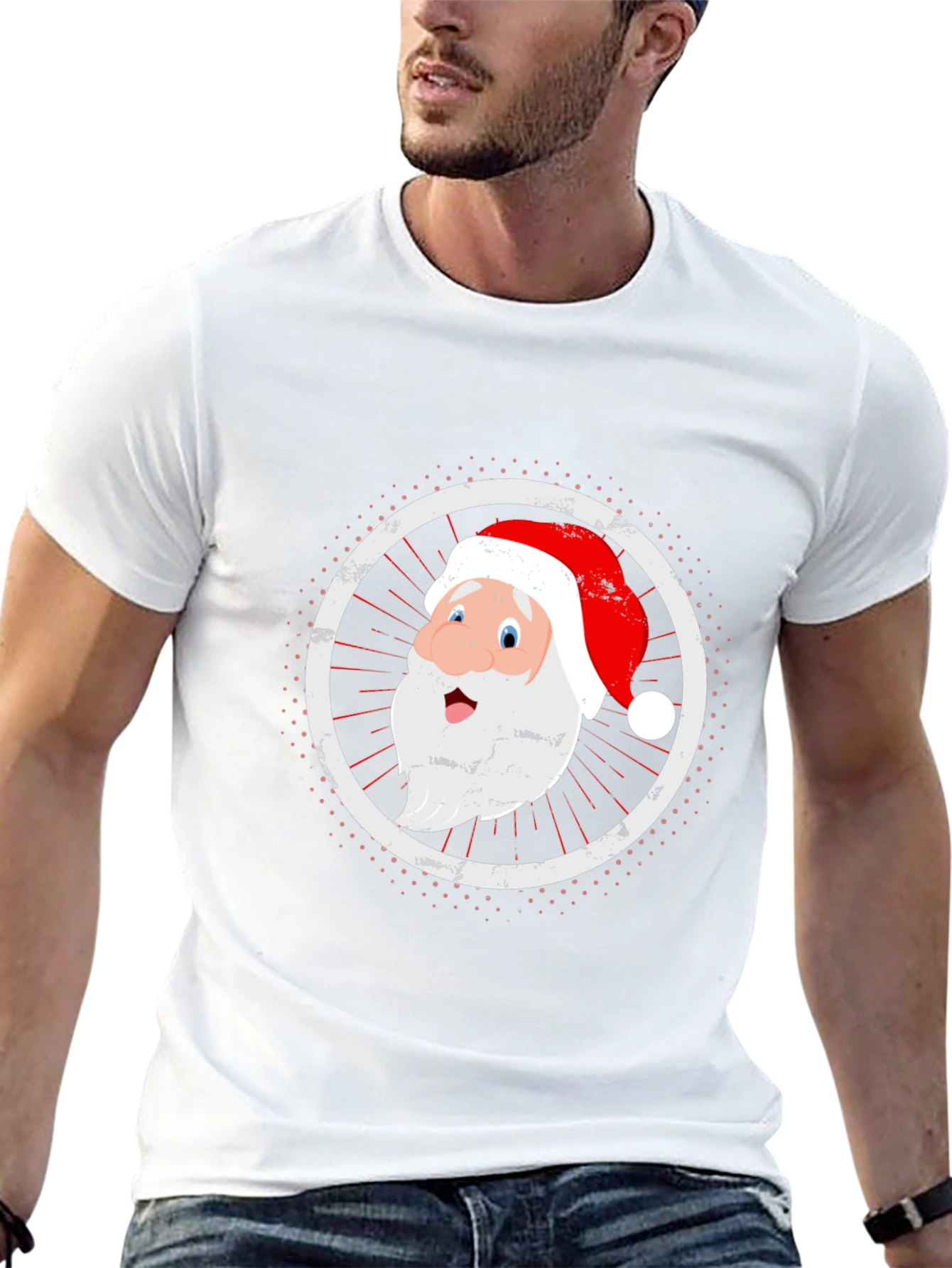 Santa Graphic Black T-Shirt