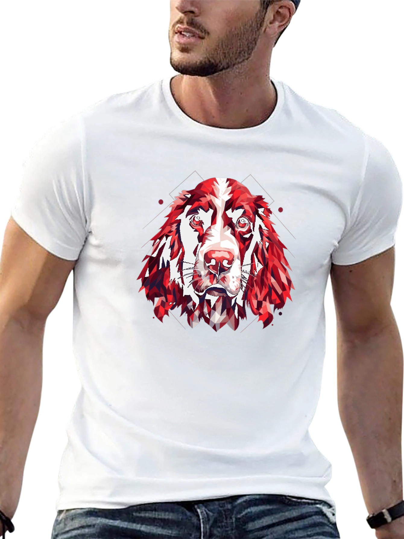 Geometric Dog Graphic Tee - Modern Canine Style