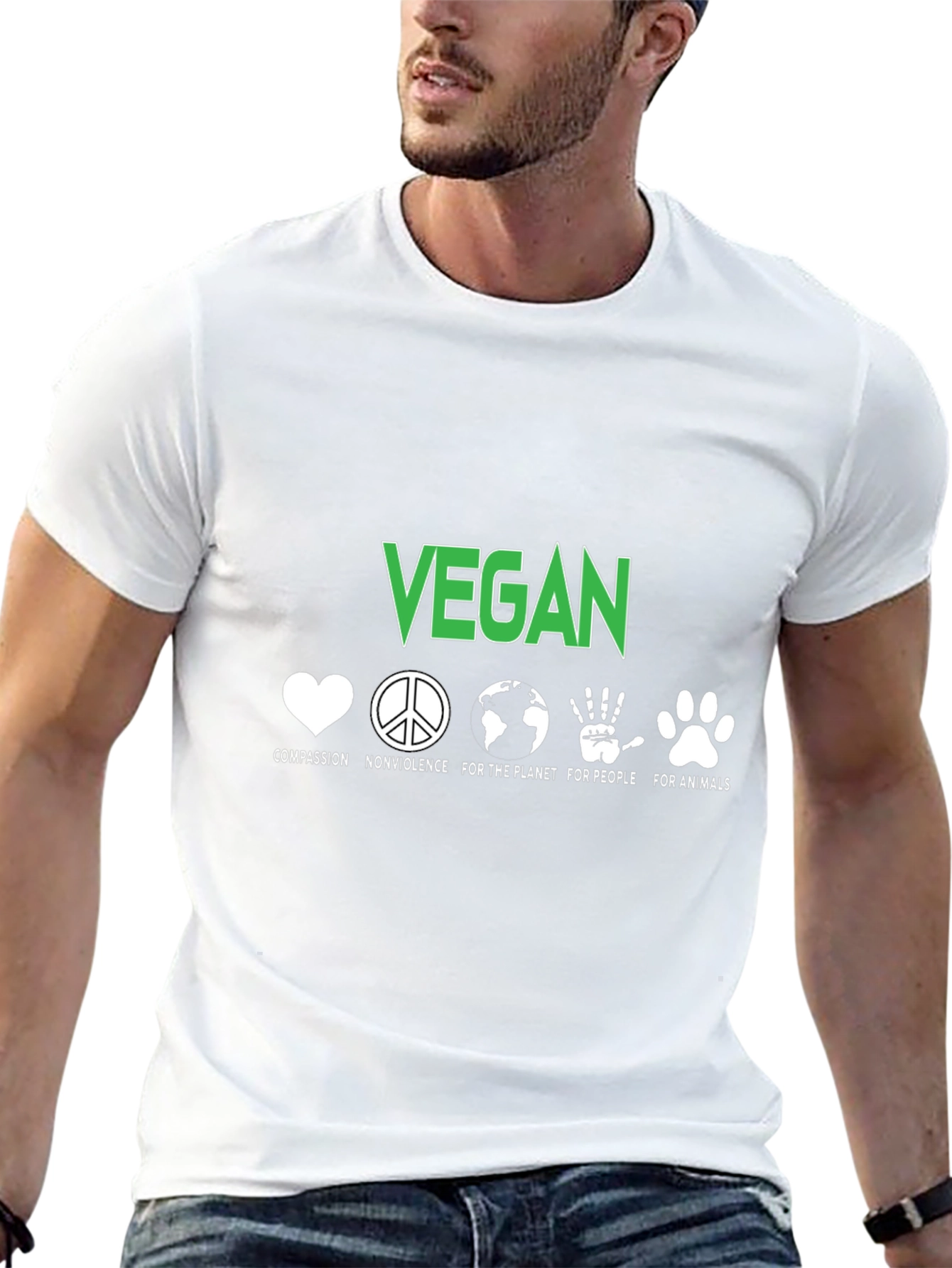 Vegan Compassion Graphic Tee - Black