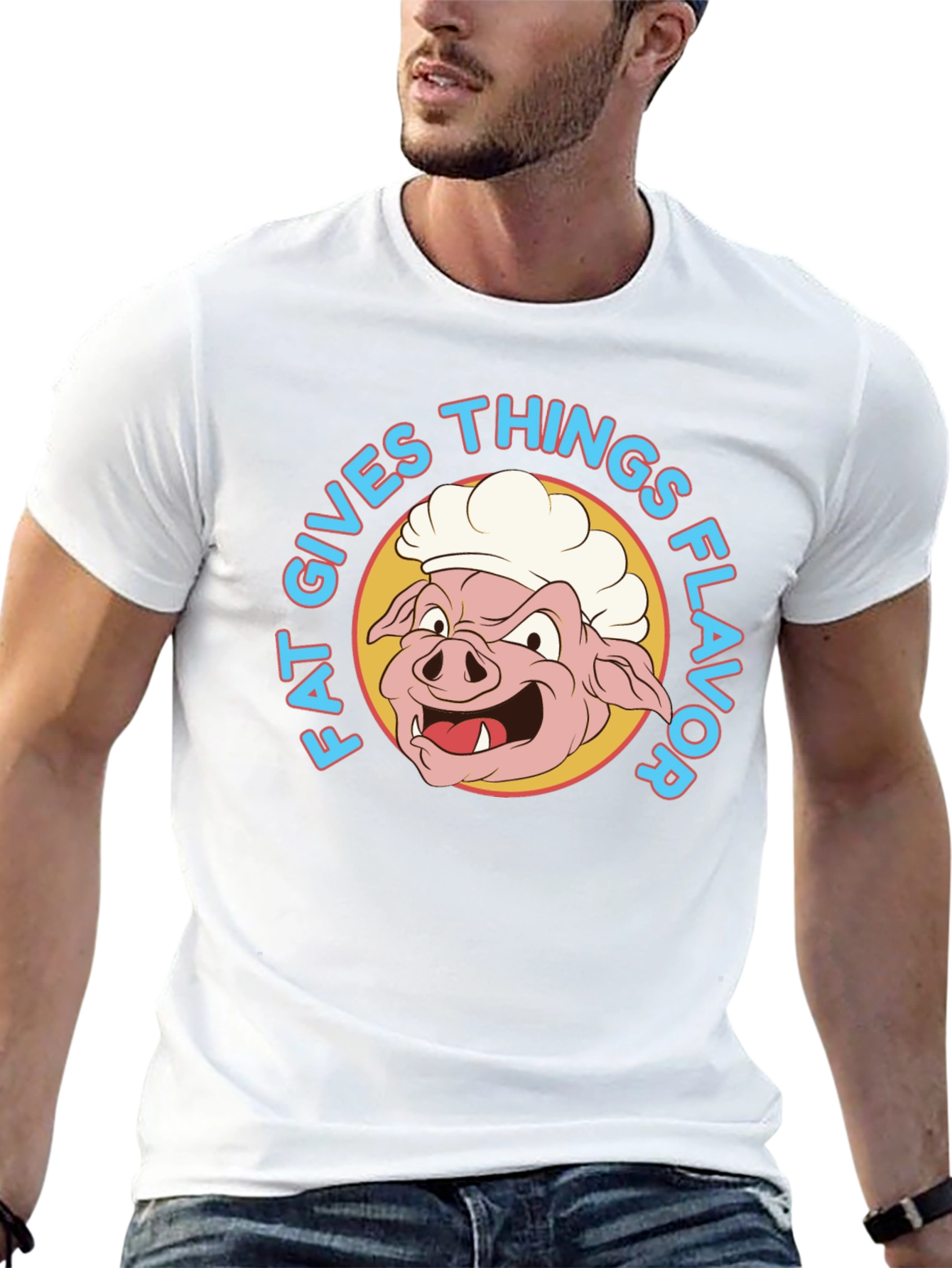 Funny Fat Gives Things Flavor Pig Chef T-Shirt