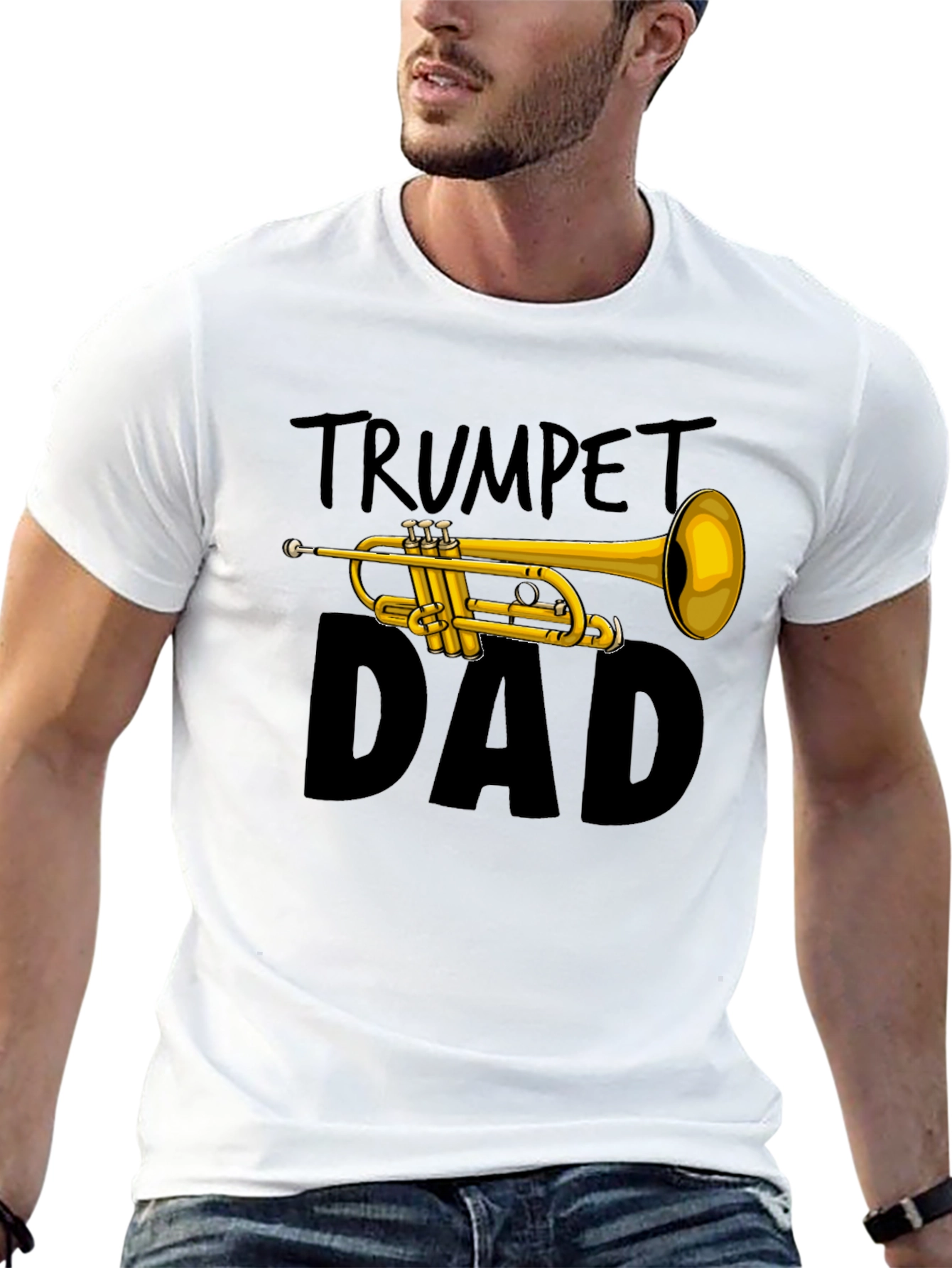 Trumpet Dad Graphic Tee - Musician Father T-Shirt