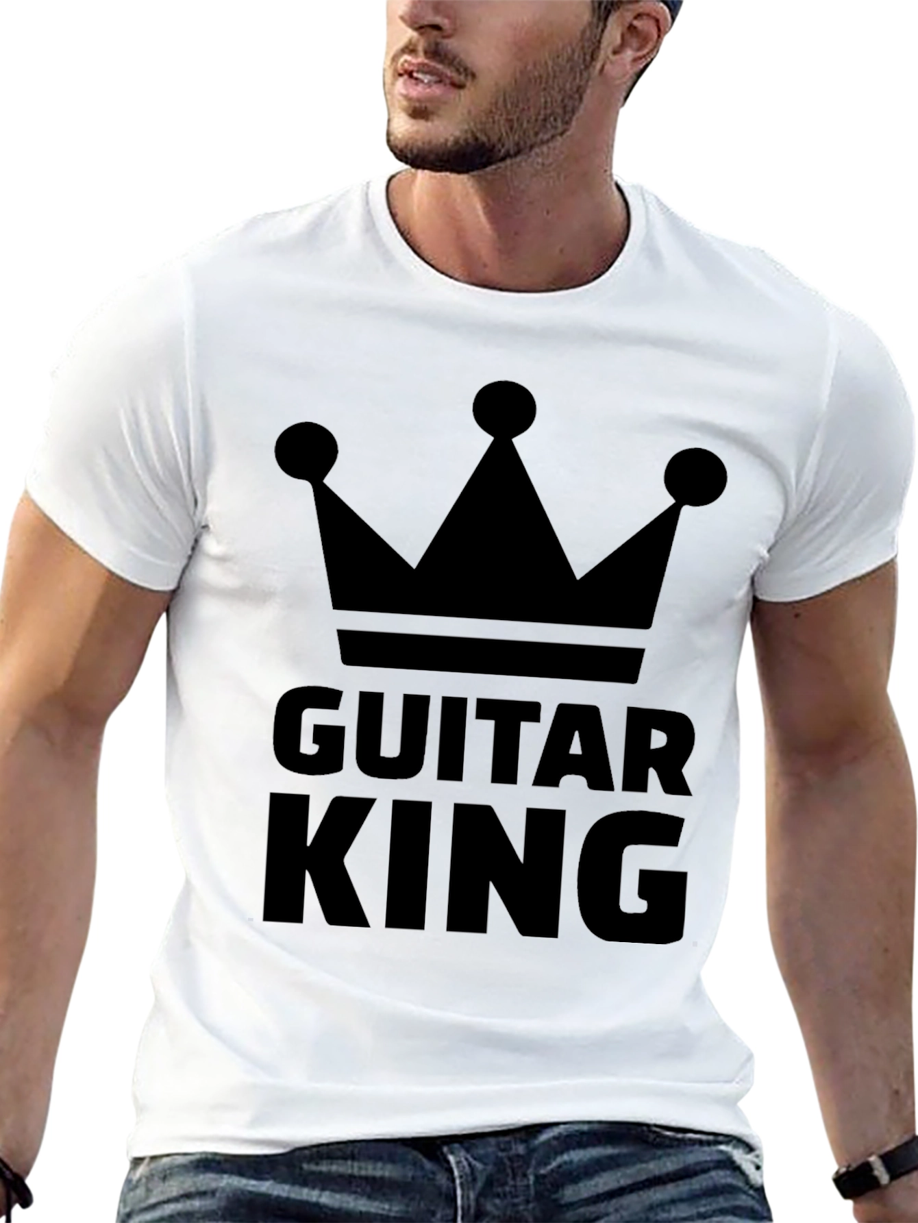 Guitar King Black Graphic Tee