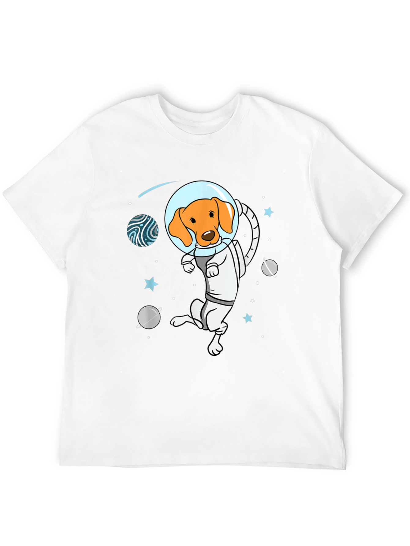 Astronaut Dog Graphic Tee - Space Adventure