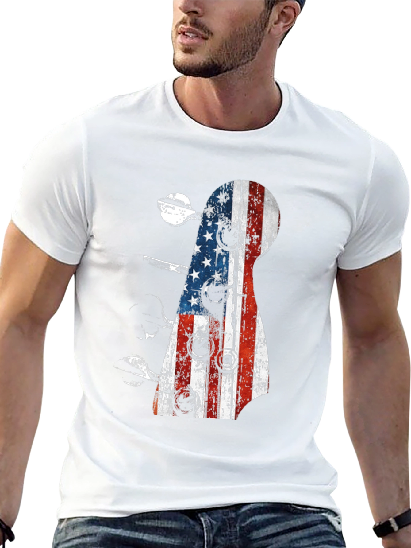 American Flag Guitar T-Shirt