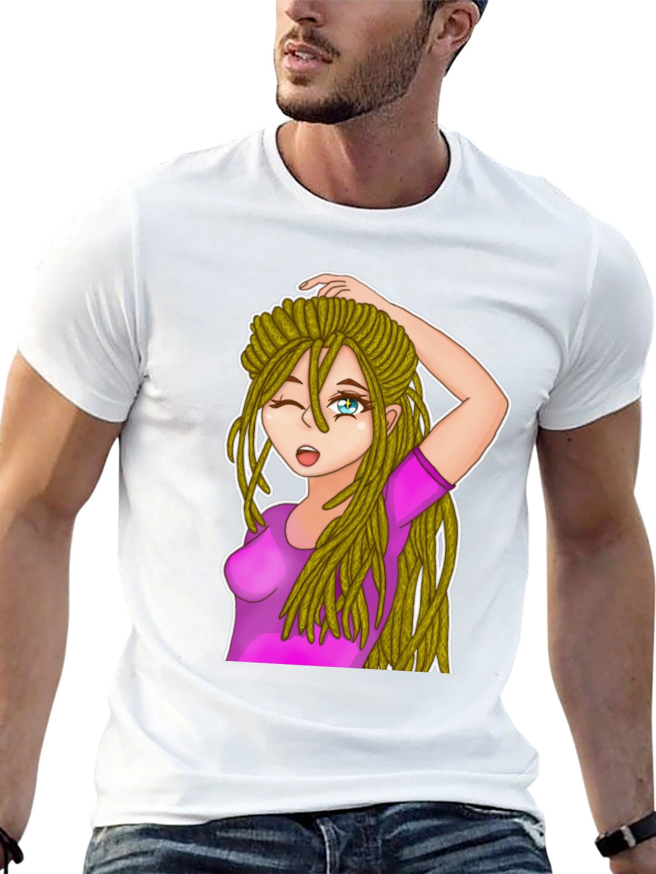 Anime Girl Dreadlocks T-Shirt - Cool Graphic Tee