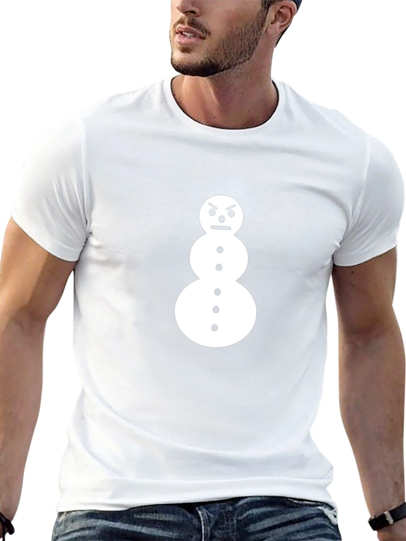 Grumpy Snowman Black T-Shirt
