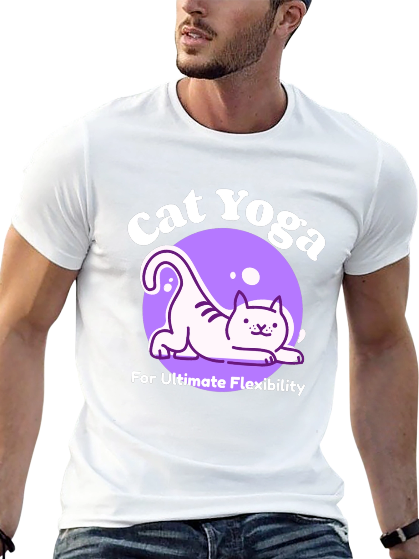 Cat Yoga Black T-Shirt - Ultimate Flexibility