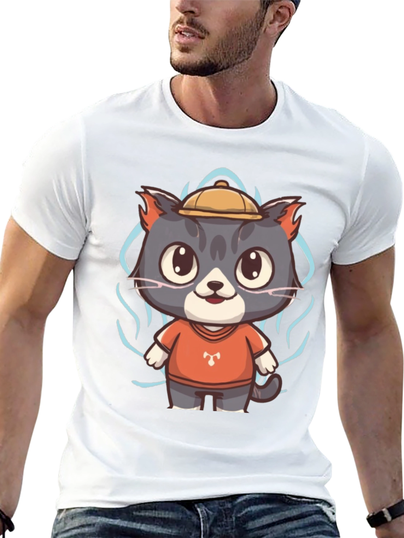 Cartoon Cat Graphic Tee