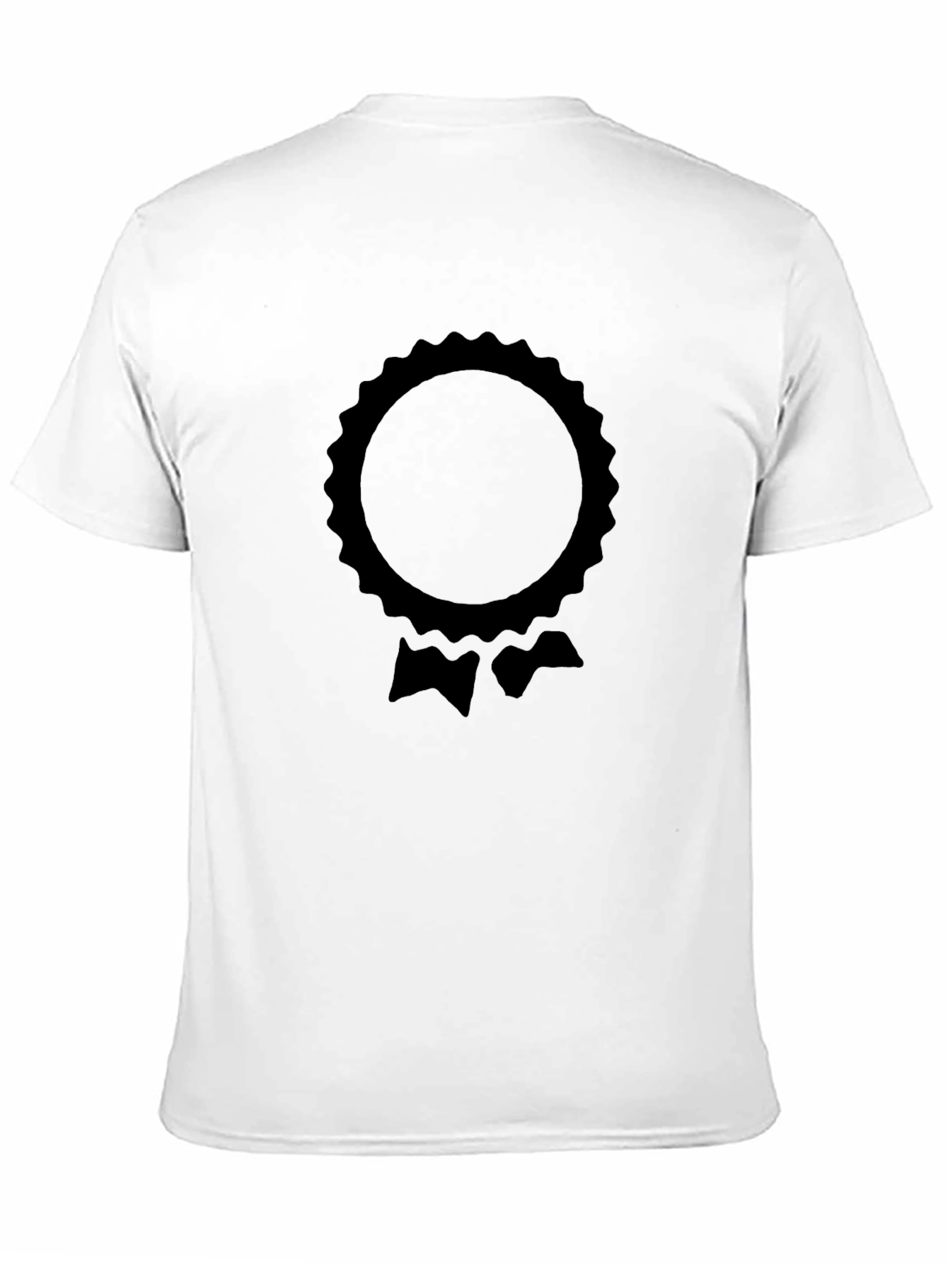 Black T-Shirt with Rosette Graphic