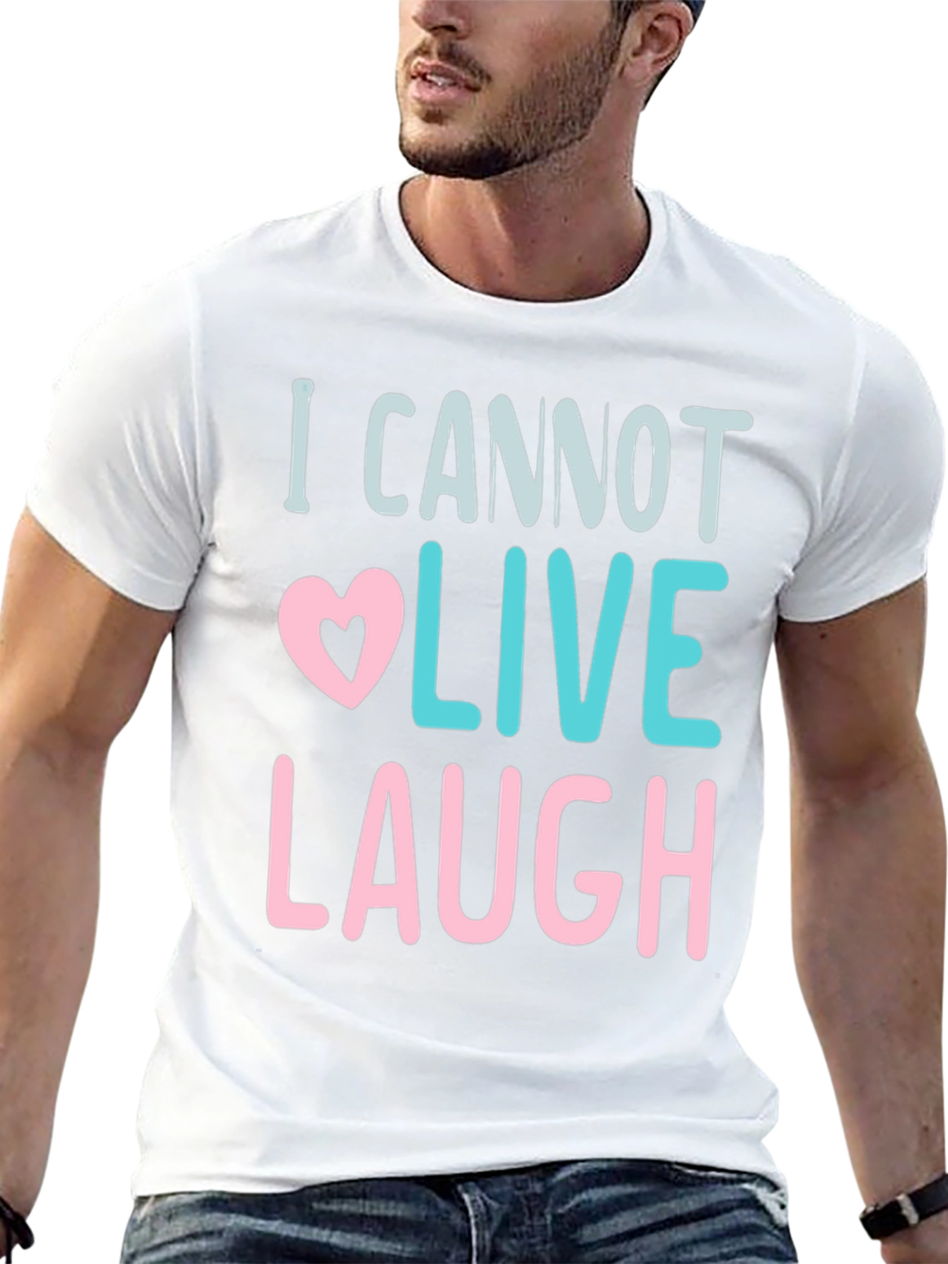 I Cannot Live Laugh Graphic Tee - Black