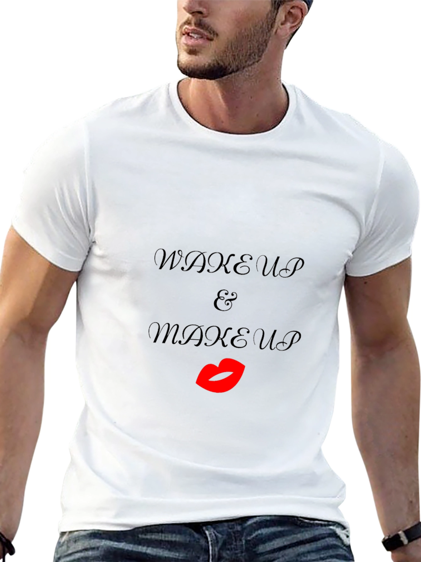 Wake Up & Makeup Black T-Shirt