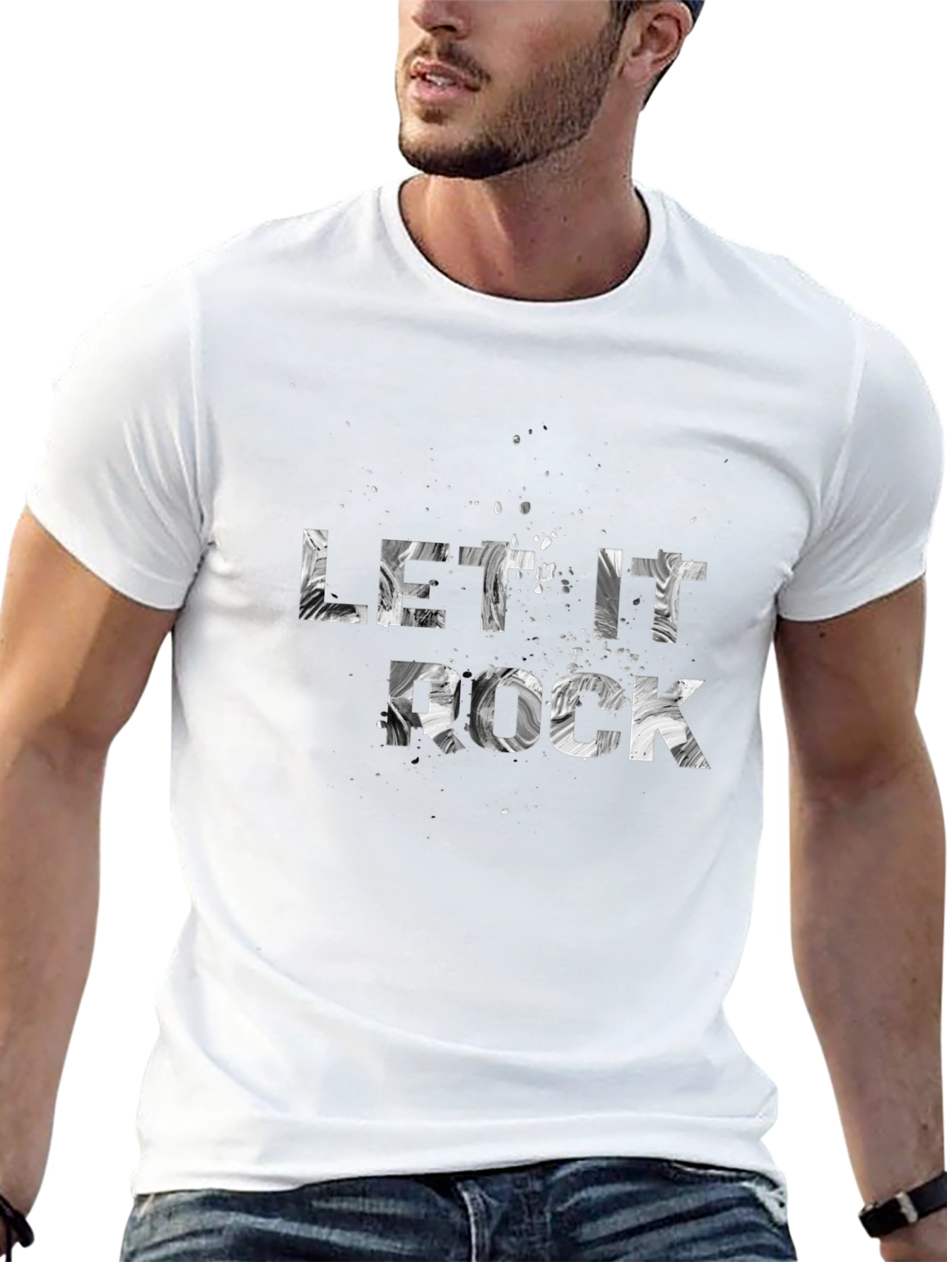 Let It Rock T-Shirt - Black Crew Neck Tee