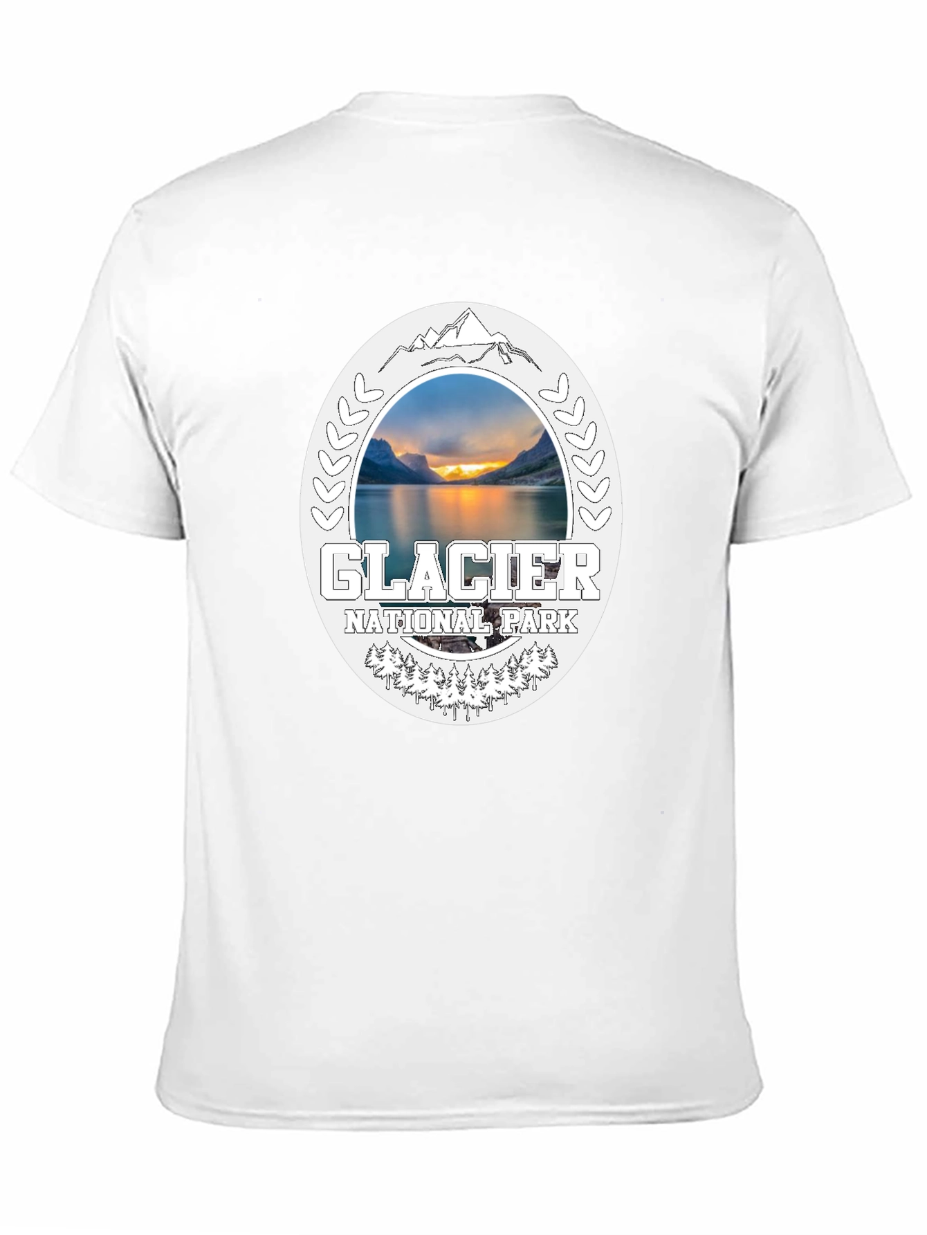 Glacier National Park Black Graphic T-Shirt