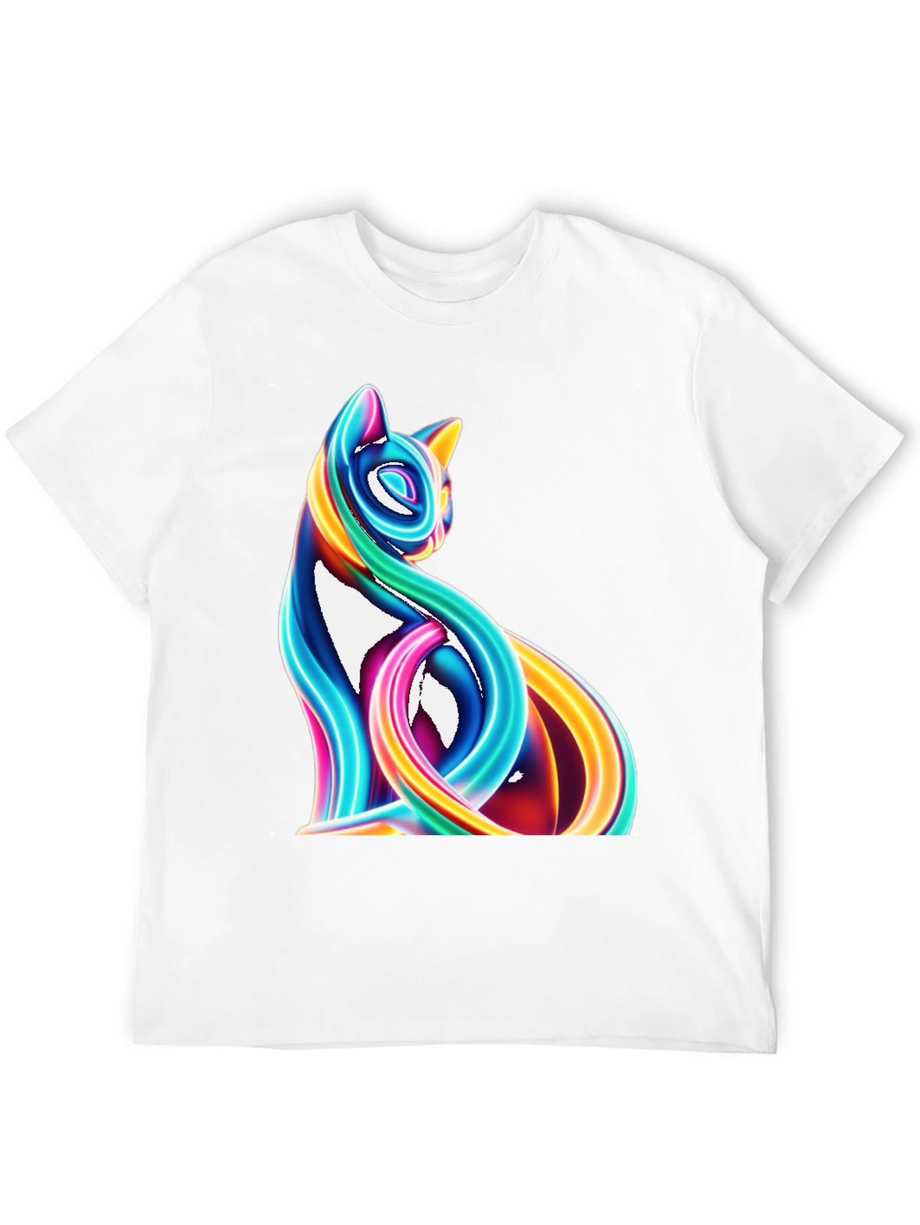 Neon Cat Graphic T-Shirt - Stylish Design