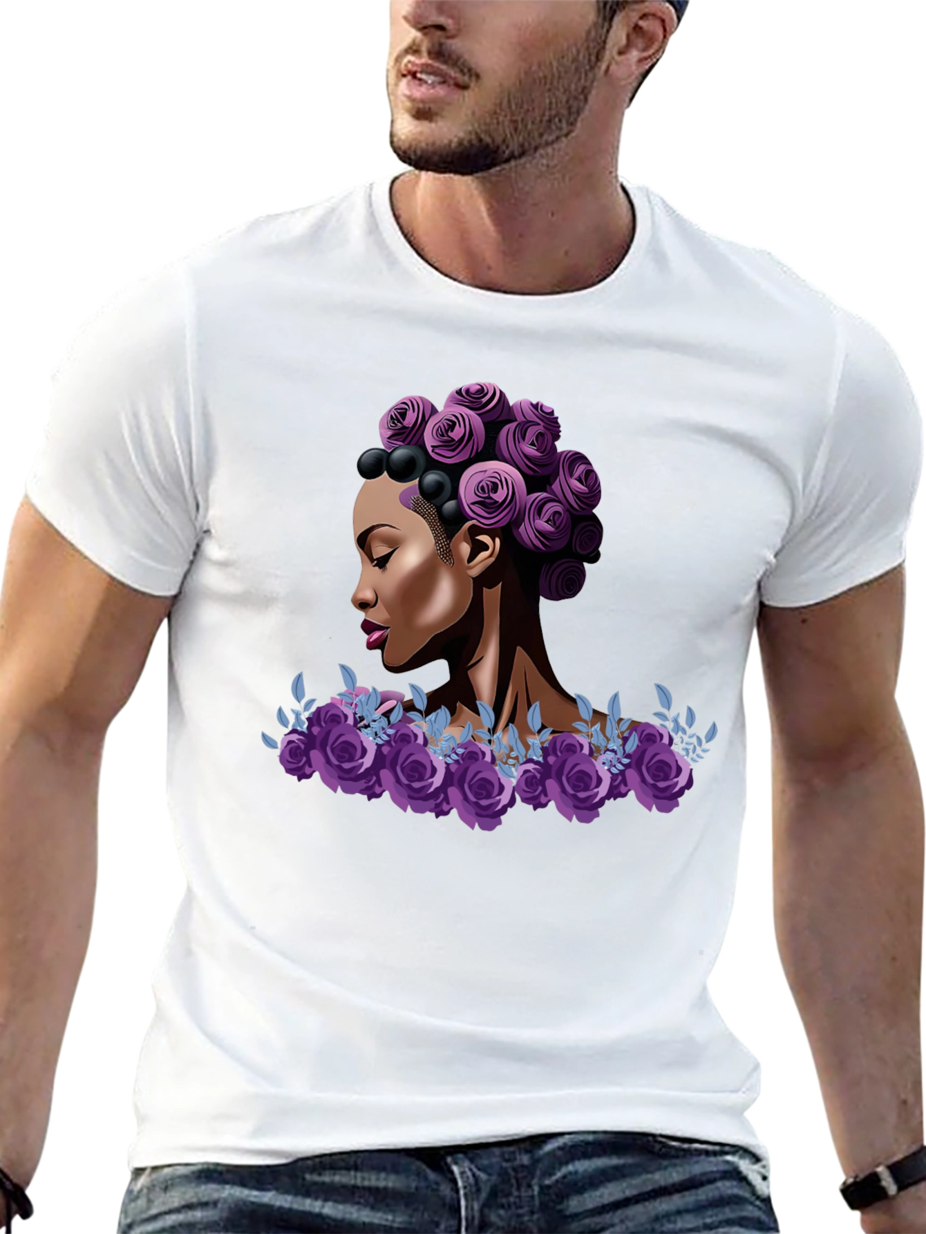 Floral Queen Graphic Tee - Stylish Black T-Shirt