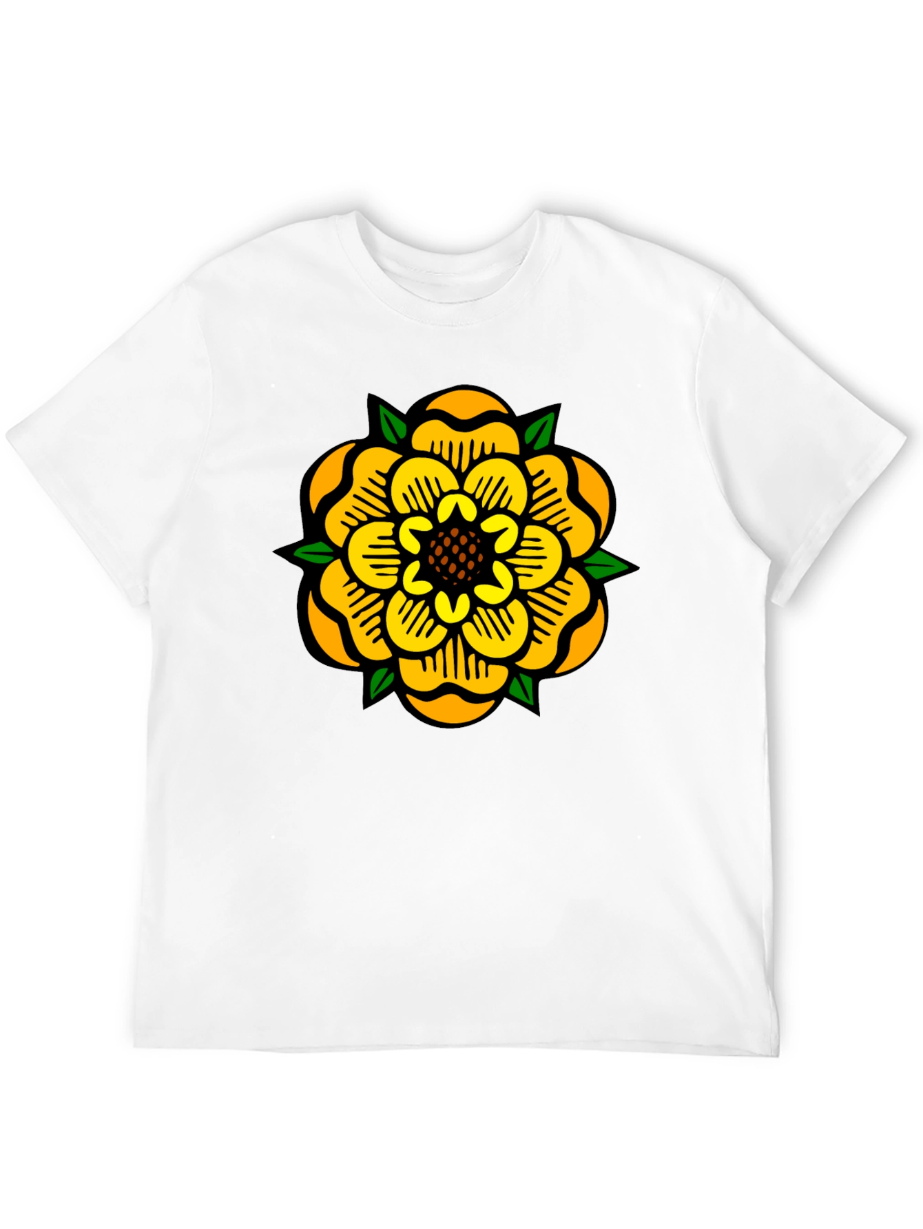 Yellow Rose Graphic Tee - Mens Black T-Shirt