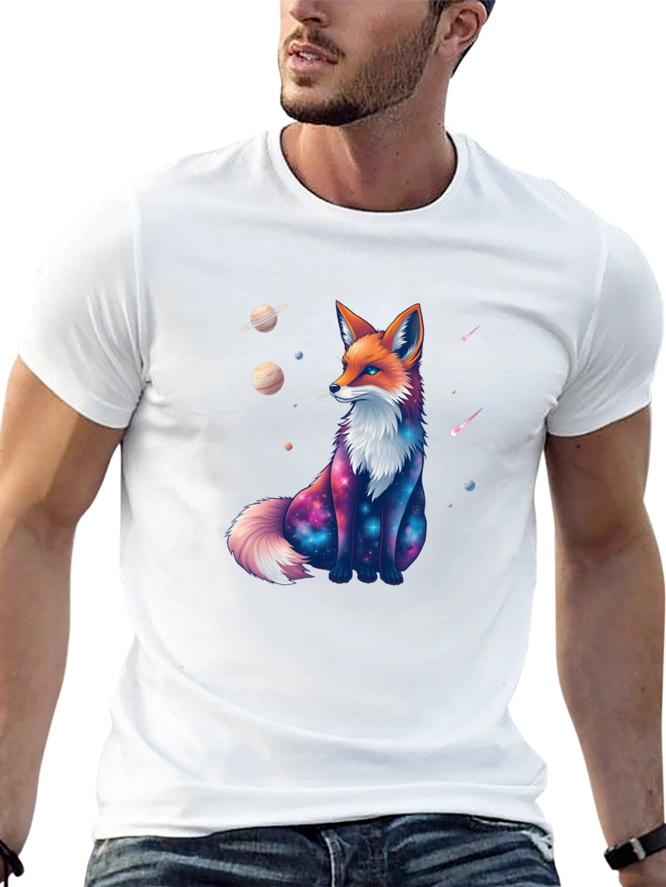 Cosmic Fox Black T-Shirt