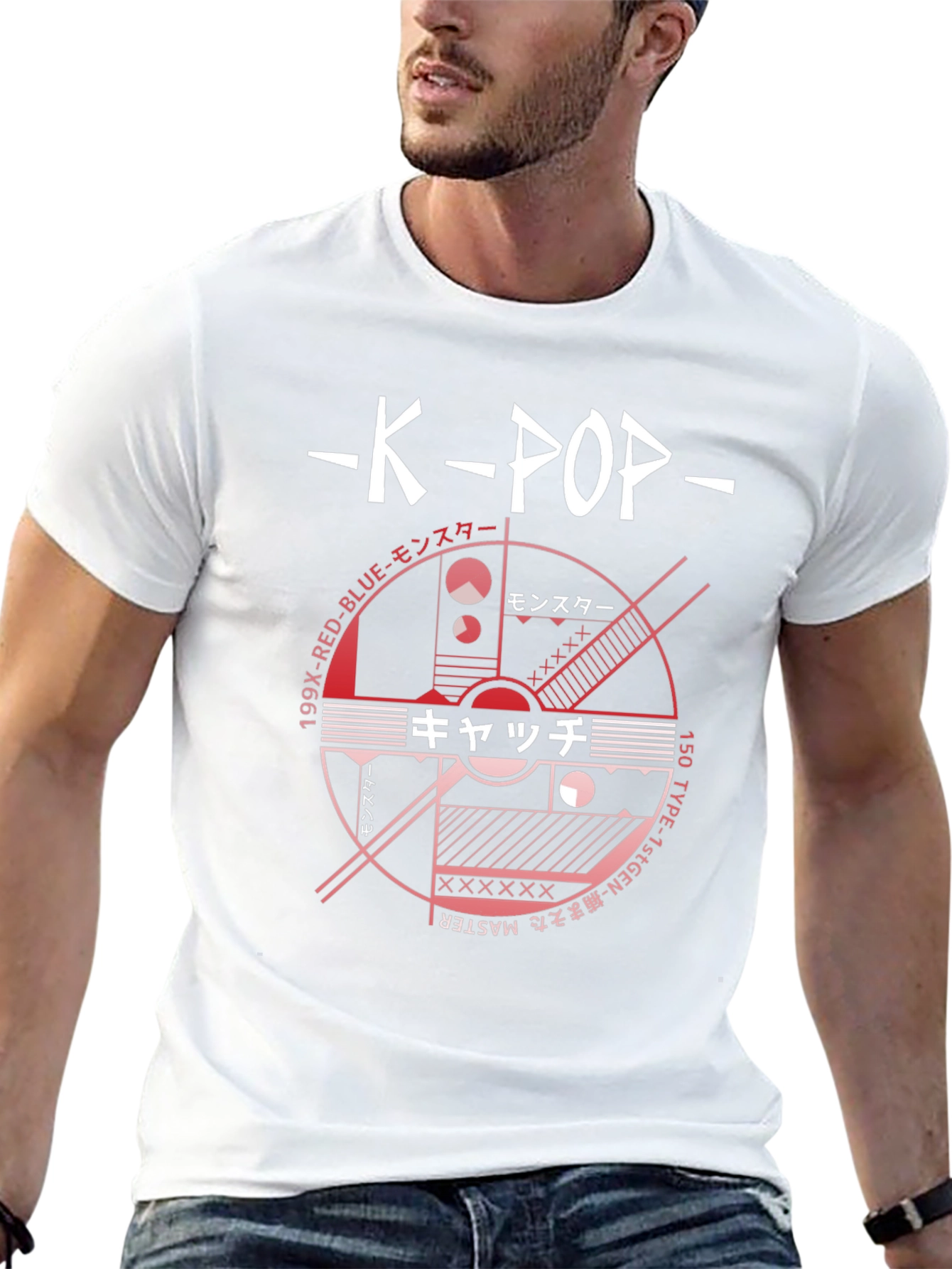 K-Pop Graphic Tee - Japanese Text Design