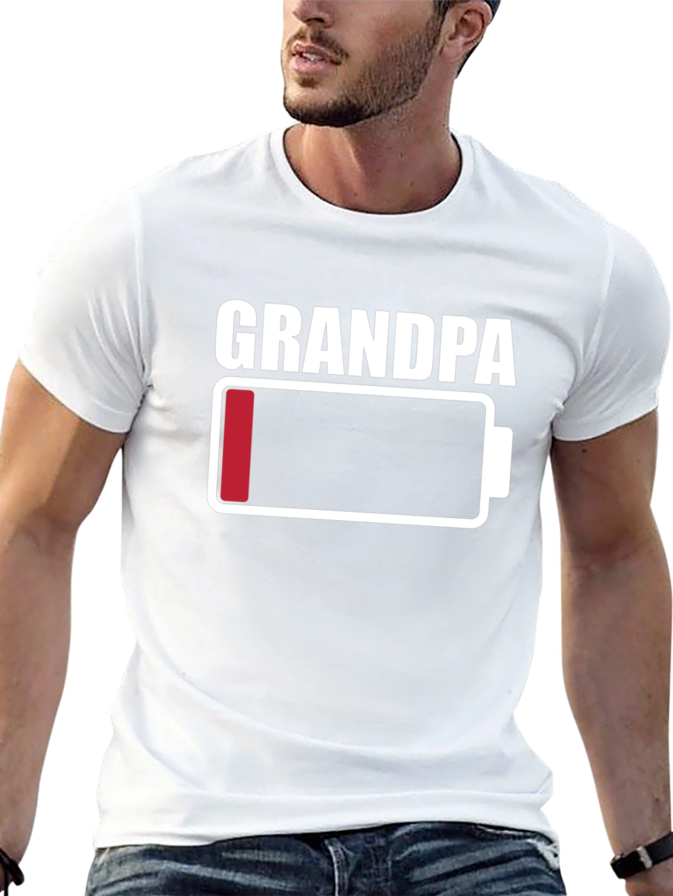 Grandpa Low Battery T-Shirt - Funny Novelty Tee