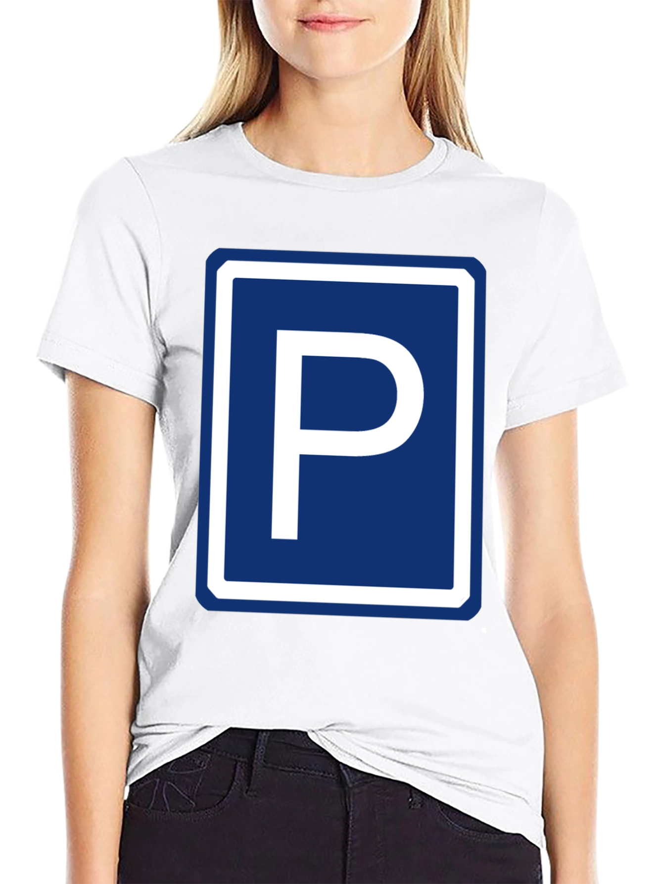 Parking Sign Graphic Tee - Novelty Black T-Shirt