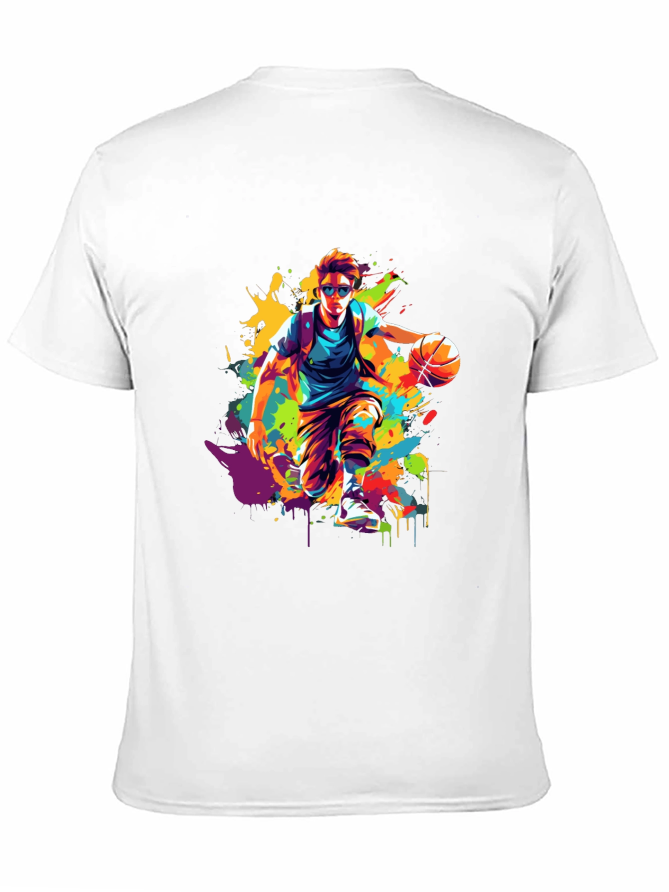 Vibrant Basketball Player Graphic T-Shirt