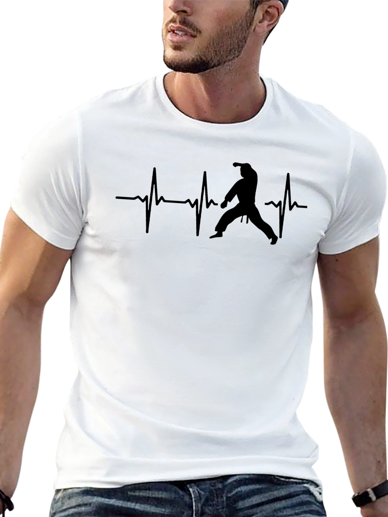 Martial Arts Heartbeat T-Shirt - Black