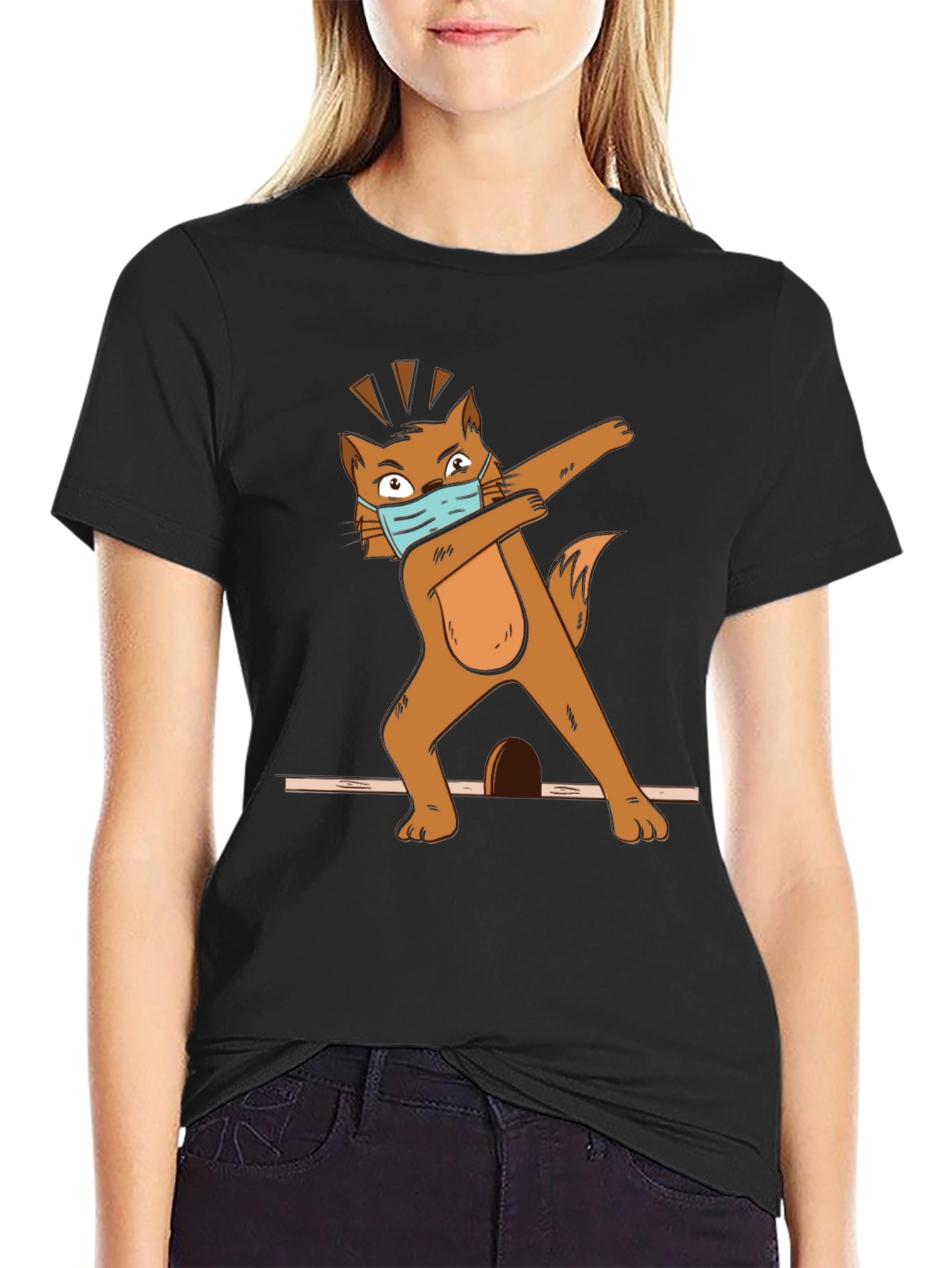 Dabbing Cat T-Shirt - Wear a Mask