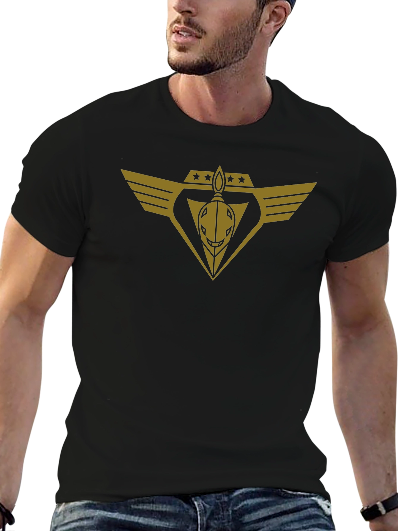 Embroidered Emblem Black T-Shirt