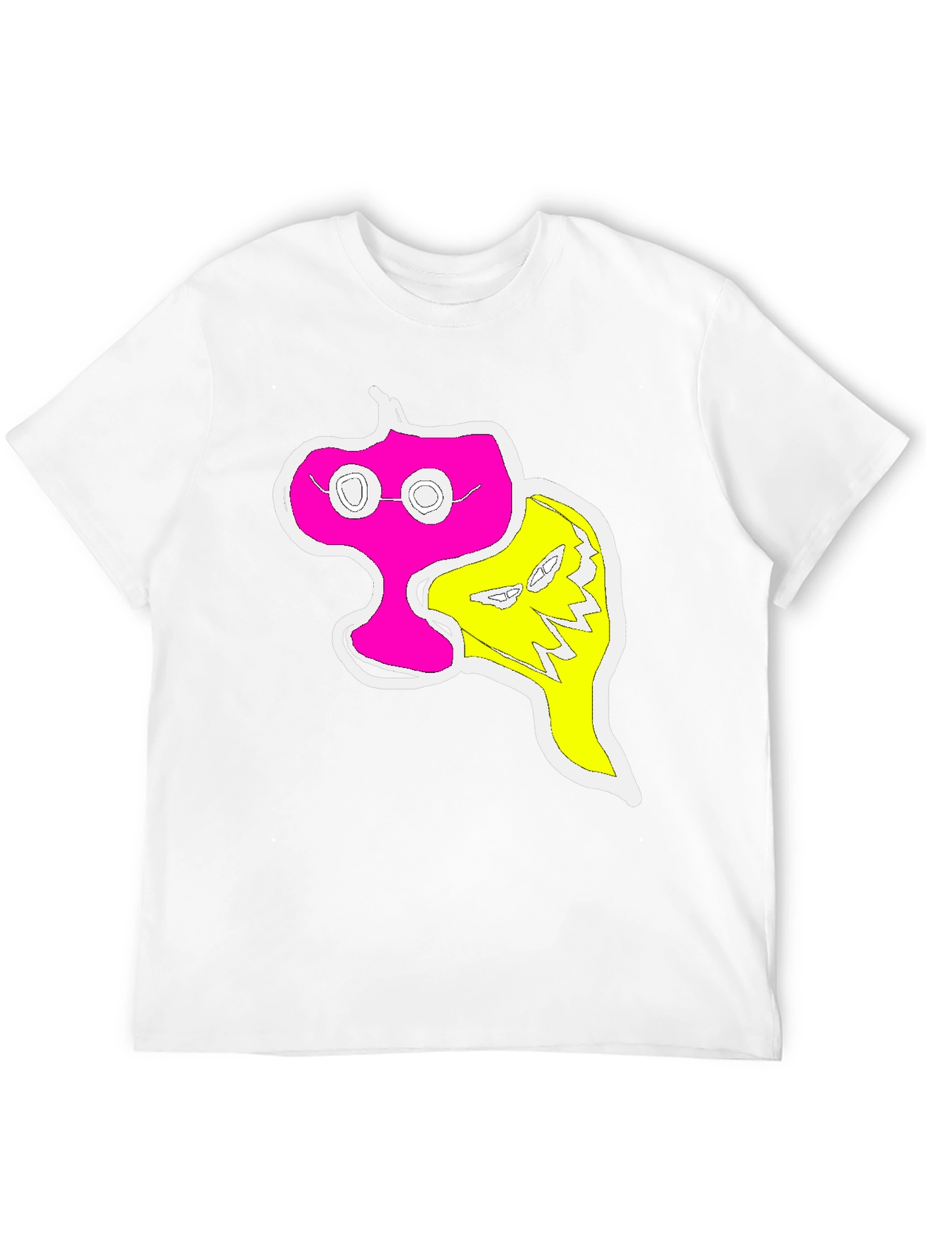 Abstract Pink & Yellow Graphic T-Shirt