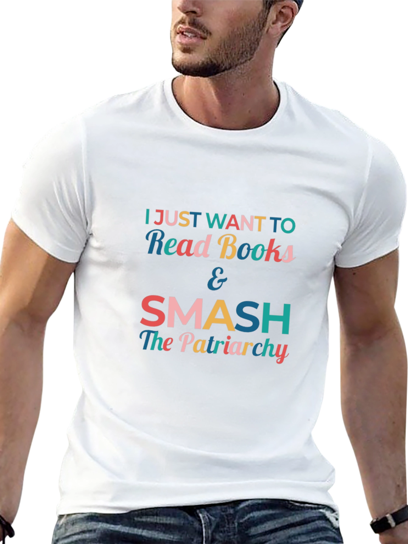 Feminist Slogan T-Shirt - Read Books & Smash Patriarchy