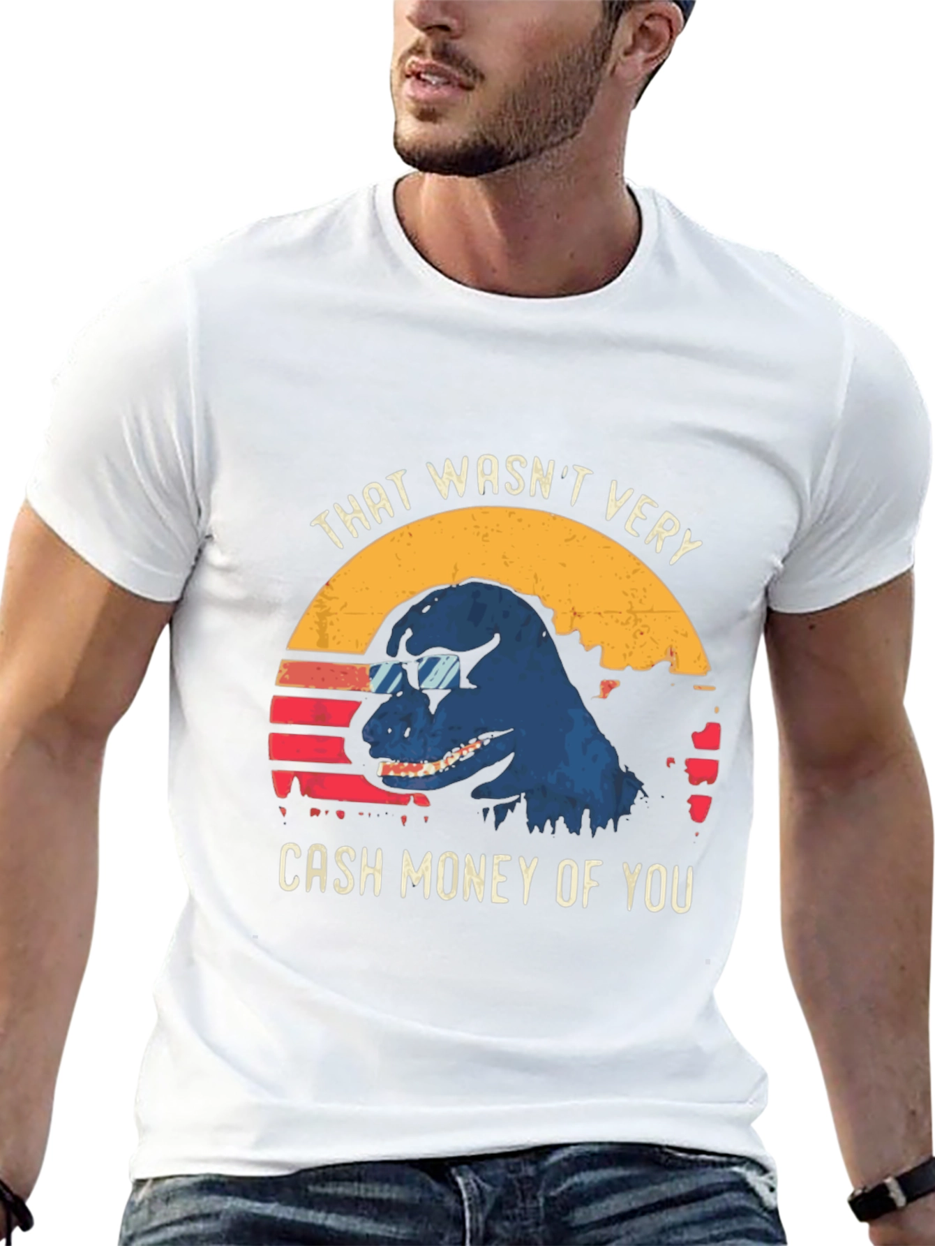 Cash Money Dinosaur Graphic Tee - Cool Dino T-Shirt
